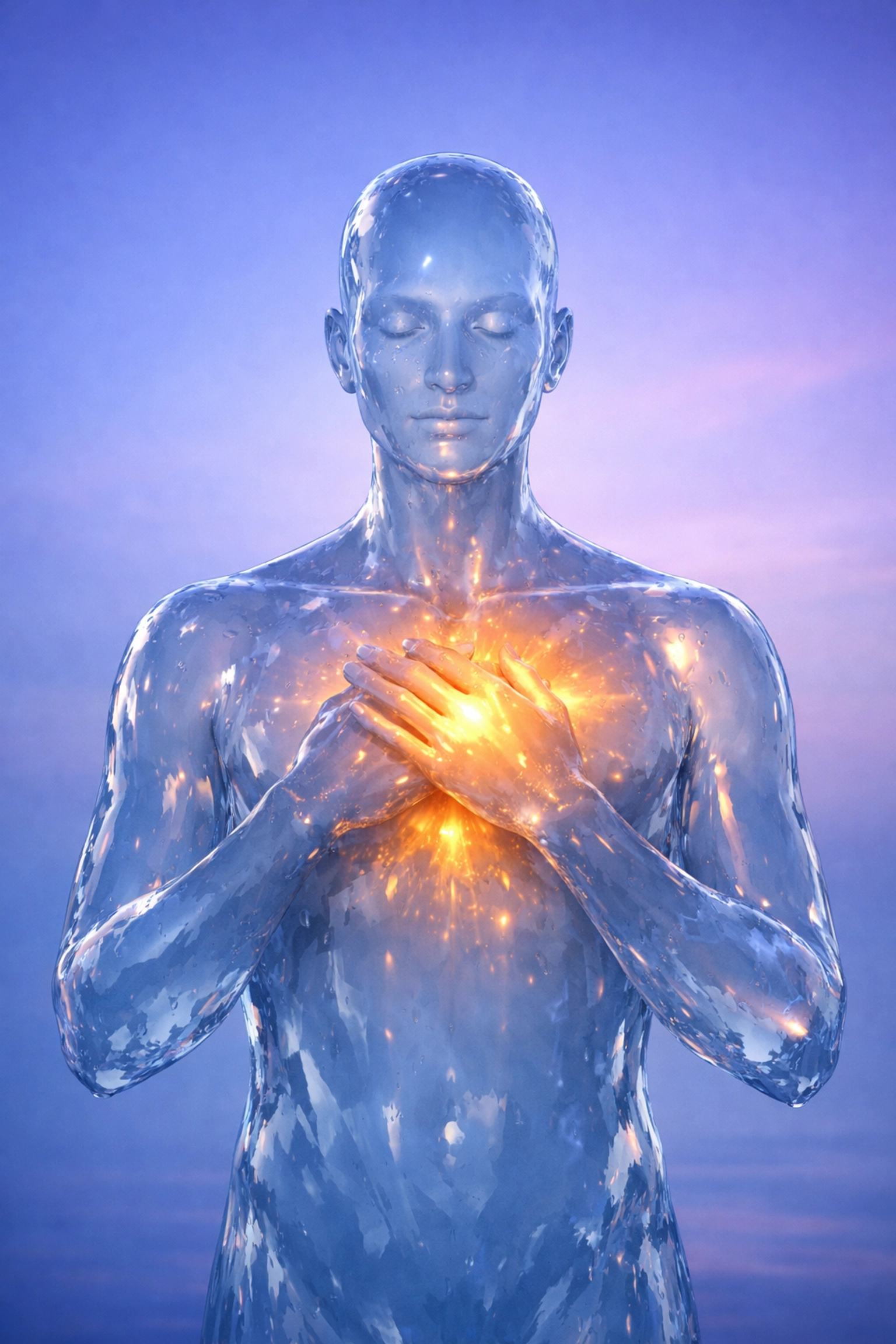 Person in peaceful posture representing emotional wellbeing and reduced stress from news overload