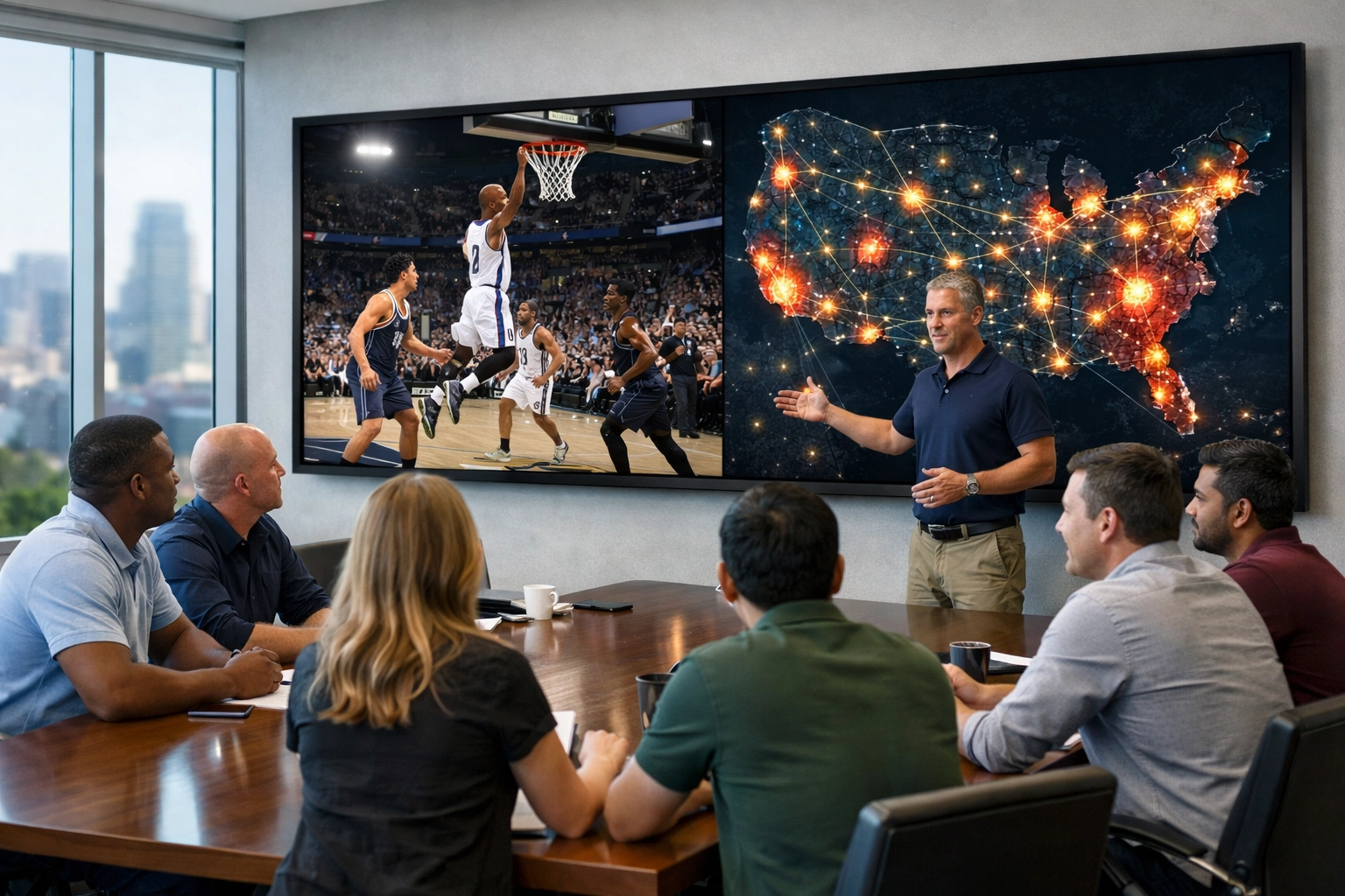 Dakdan Media Consulting team developing cross-pollination strategies for sports and logistics brands.