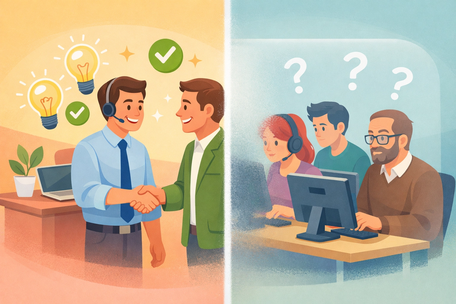 Sales team and project managers separated by communication barrier causing scope change issues