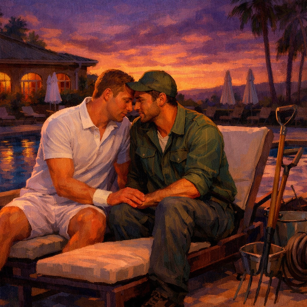 Country club romance between wealthy member and groundskeeper - class divide gay love story