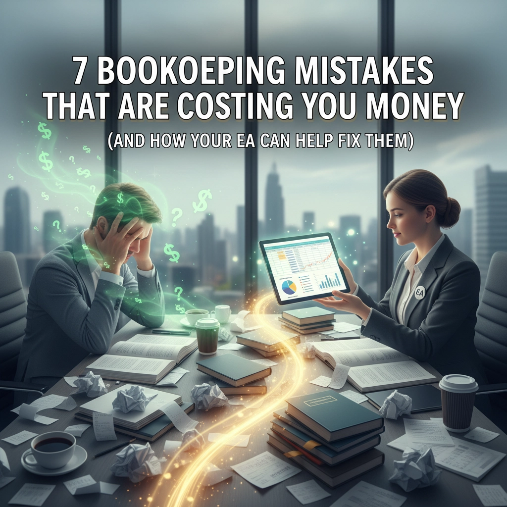 7 Bookkeeping Mistakes That Are Costing You Money (And How Your EA Can Help Fix Them)