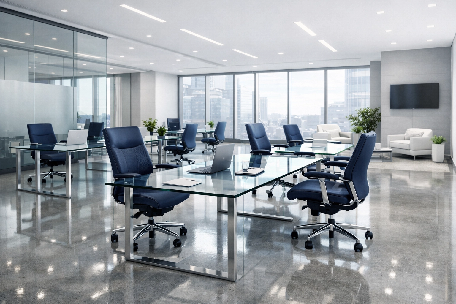 Clean and professional office space in Ashby MA showcasing commercial cleaning excellence.