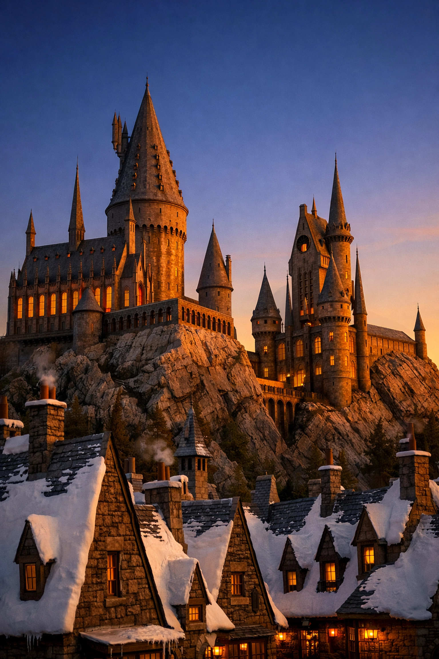 Universal Studios Hollywood Photography Guide 2026: 20 Iconic Photo Spots to Get You Started 1 Golden hour view of Hogwarts Castle, one of the best photography locations at Universal Studios Hollywood.
