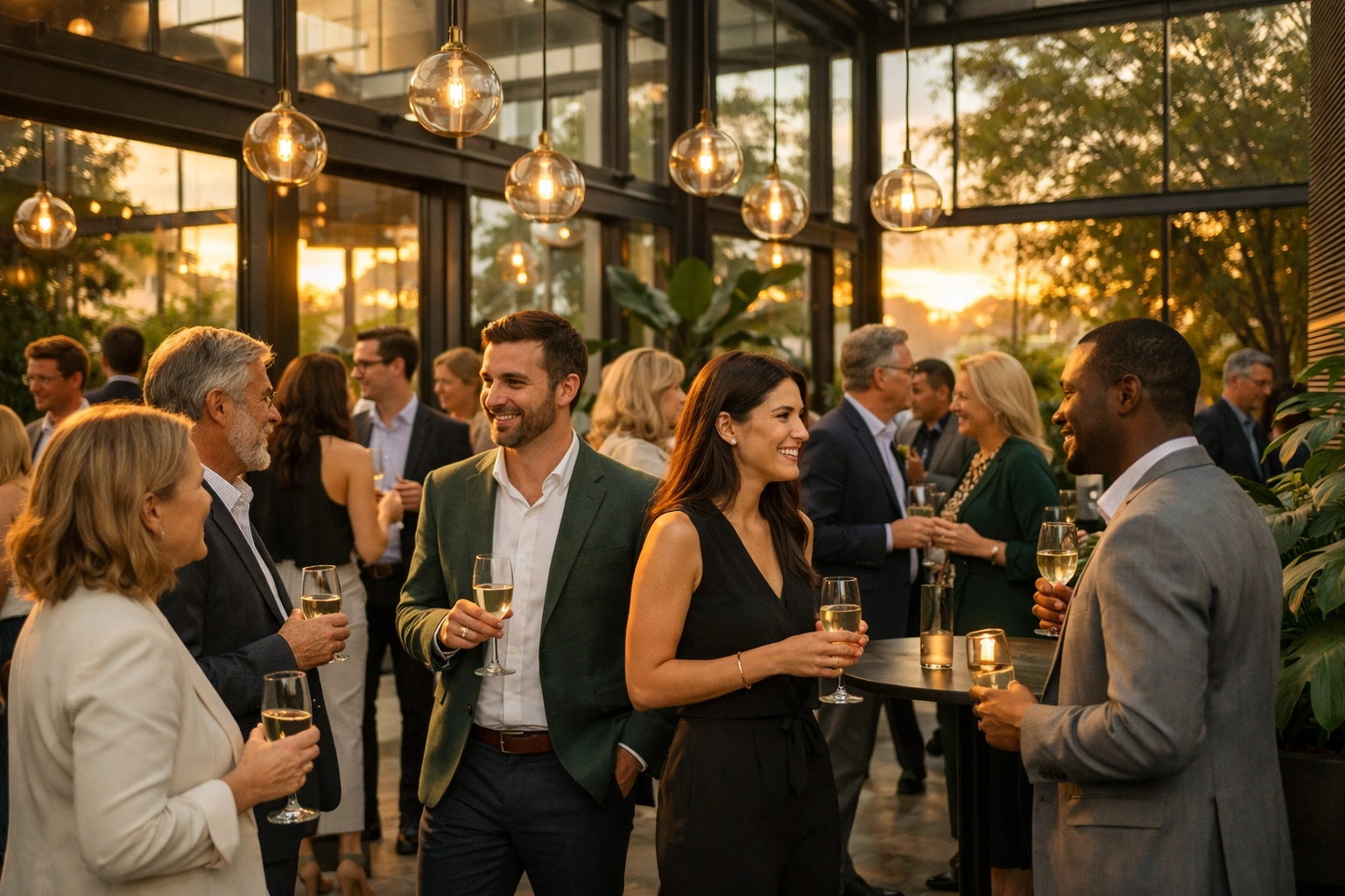 Local community networking event and mixer hosted by a media and marketing agency.