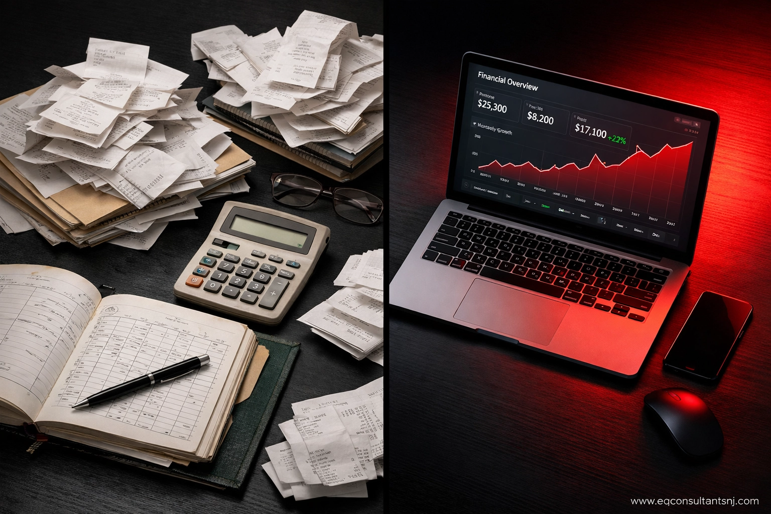 Traditional bookkeeping vs fractional CFO strategic financial management for NJ coaches