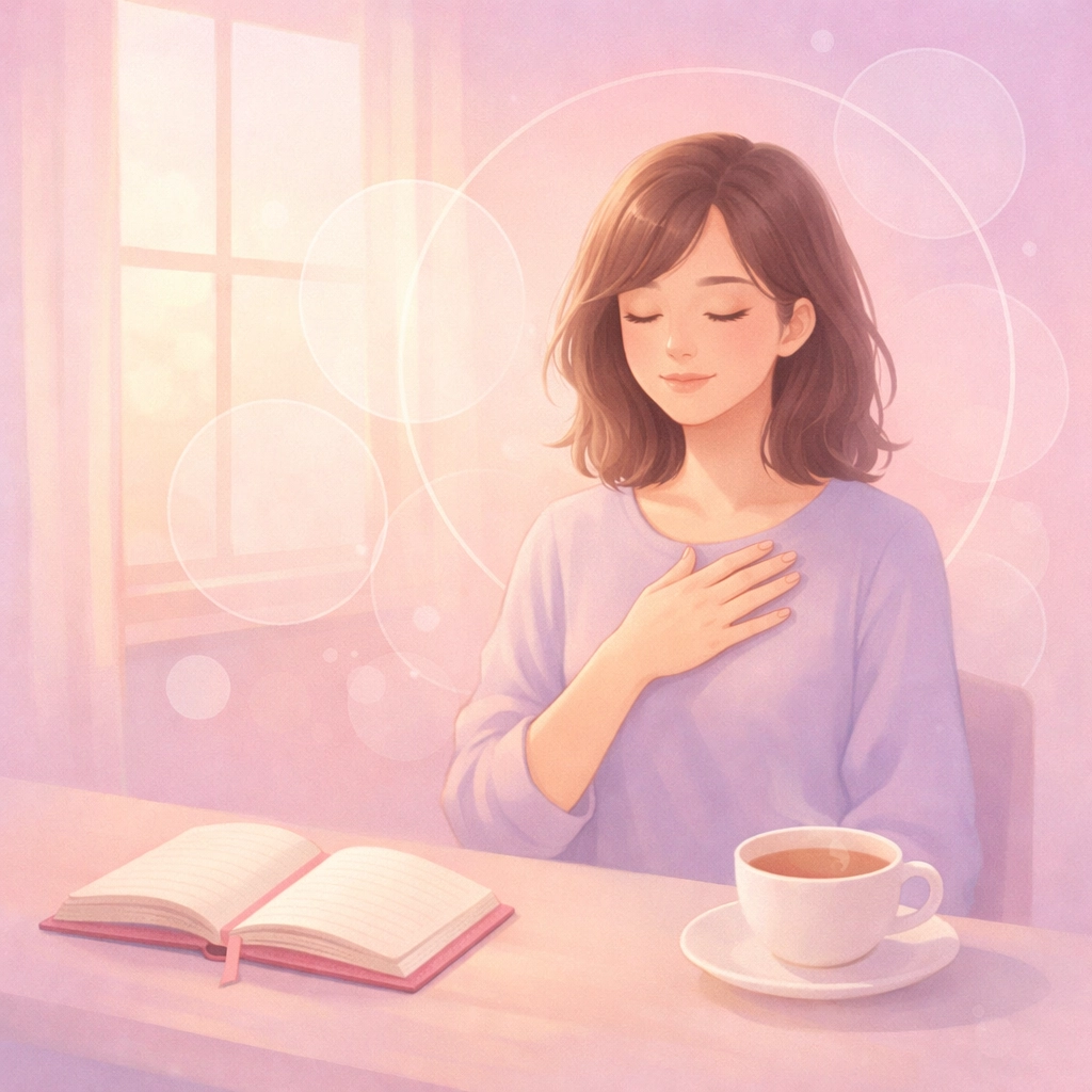 Woman practicing self-reflection and recognizing people-pleasing patterns