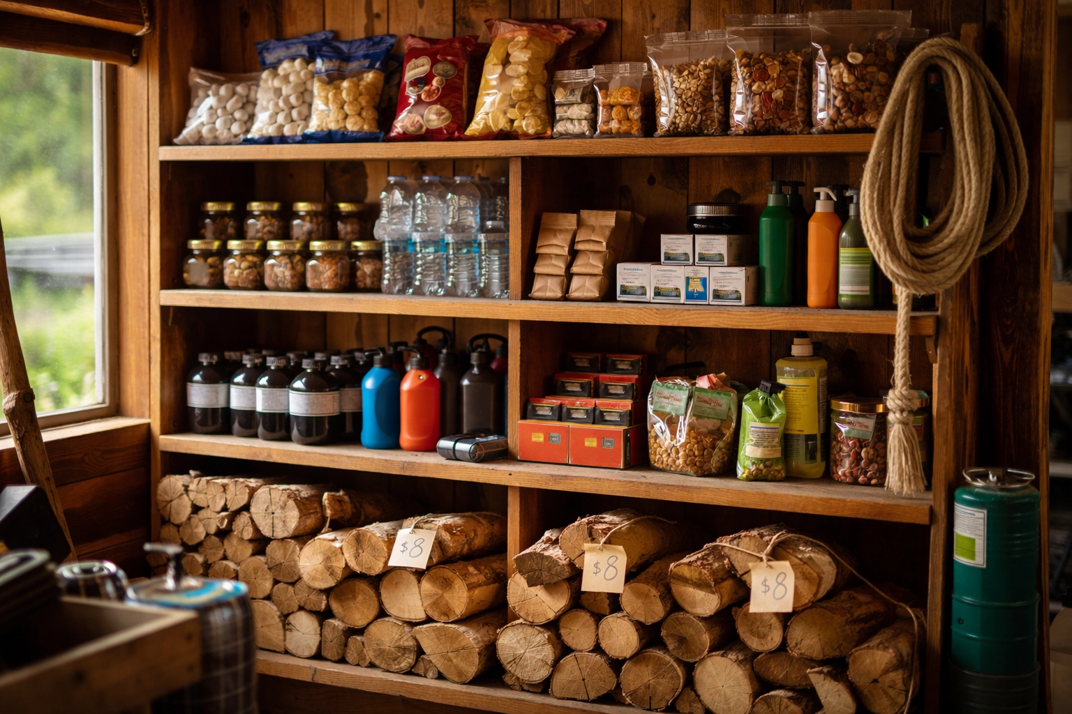 AI representation of camping essentials