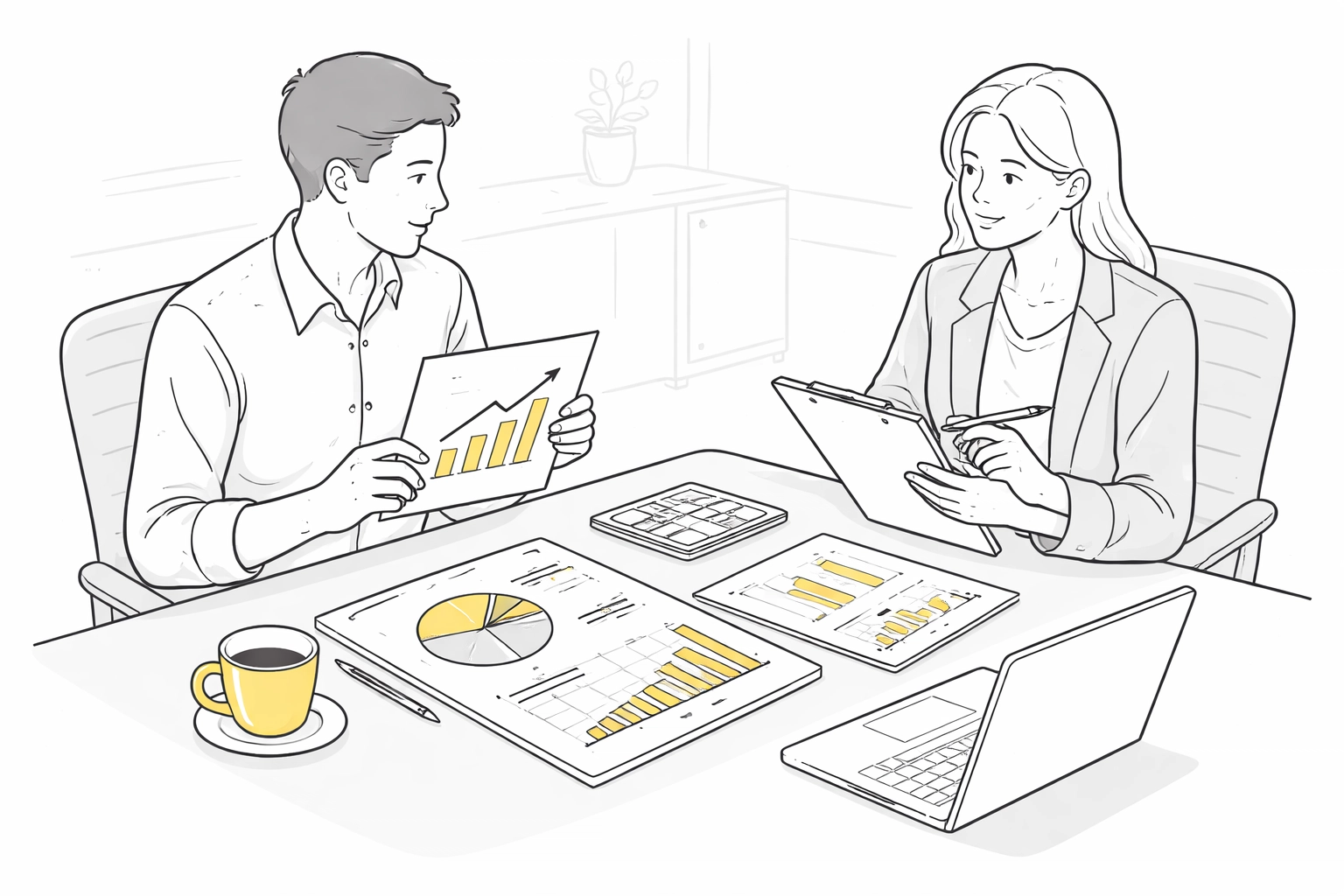 Austin business owner and PPC consultant reviewing advertising costs and profit margins at a modern office desk