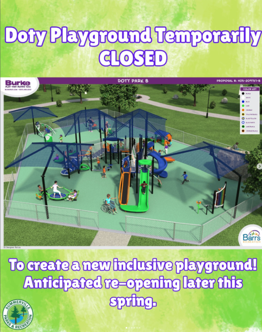 Doty Park Playground renovation notice image