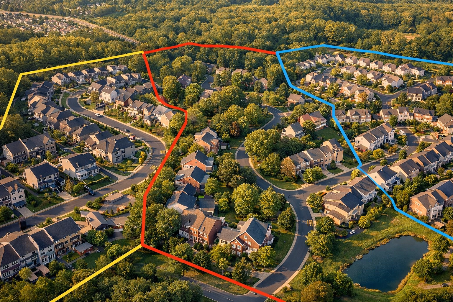 Adjacent neighborhoods in Manassas and Prince William County VA with different jurisdictional boundaries Adjacent neighborhoods in Manassas and Prince William County VA with different jurisdictional boundaries