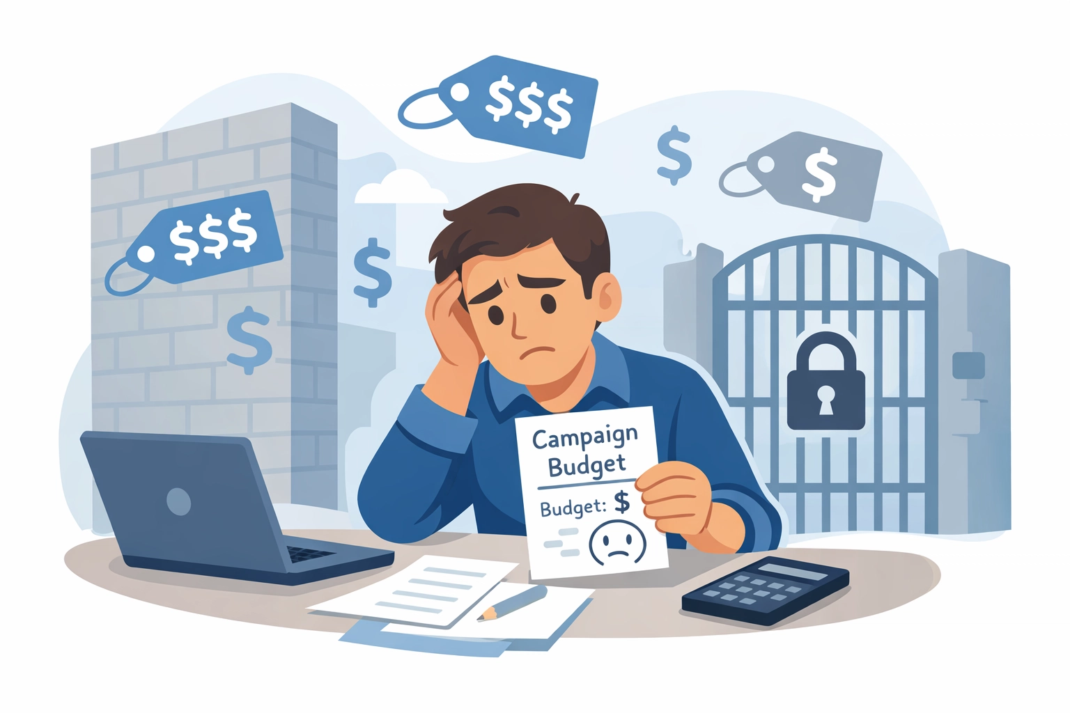 Small campaign facing high platform costs and minimum spend barriers