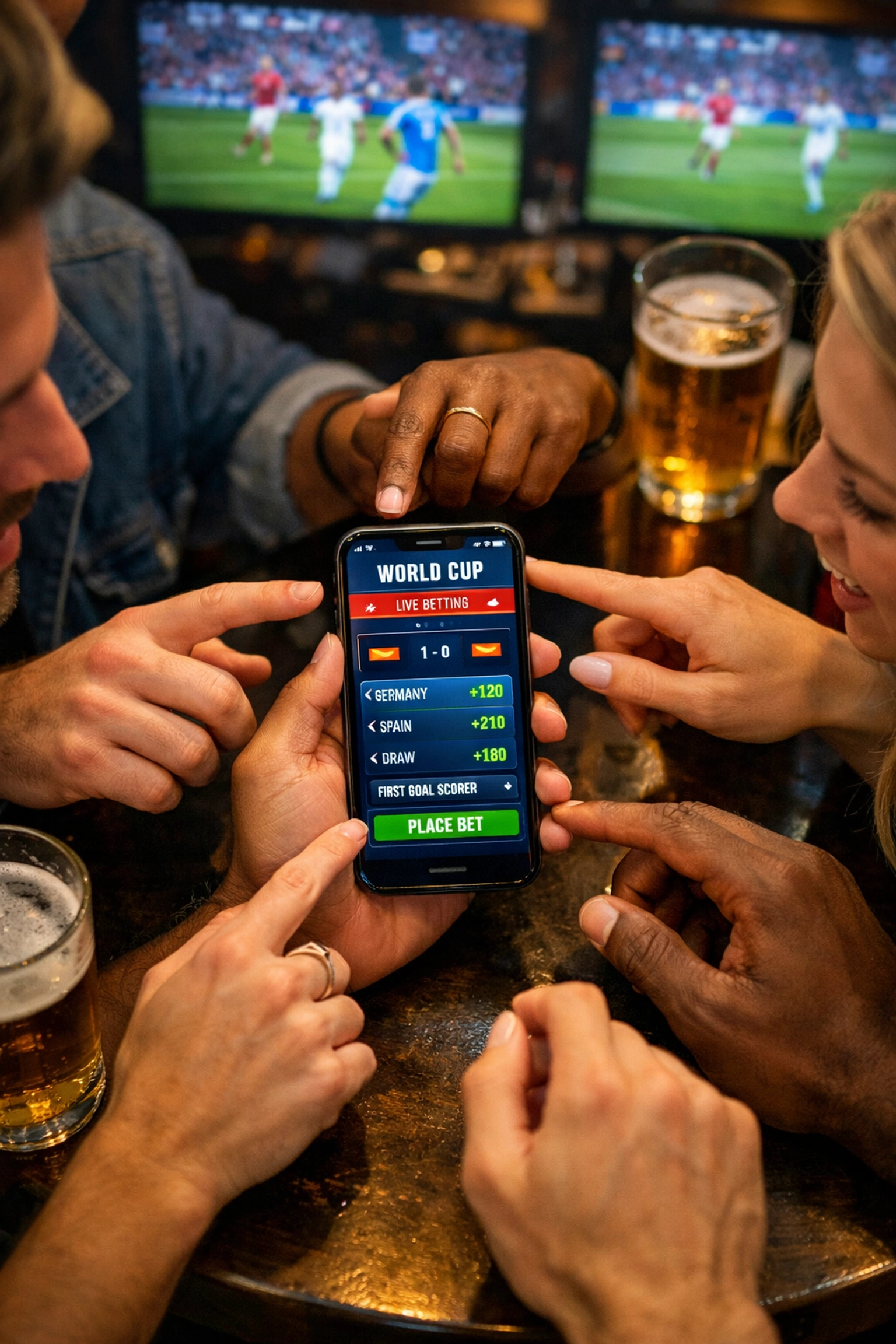 First-time bettors using sports betting app on smartphone during FIFA World Cup 2026