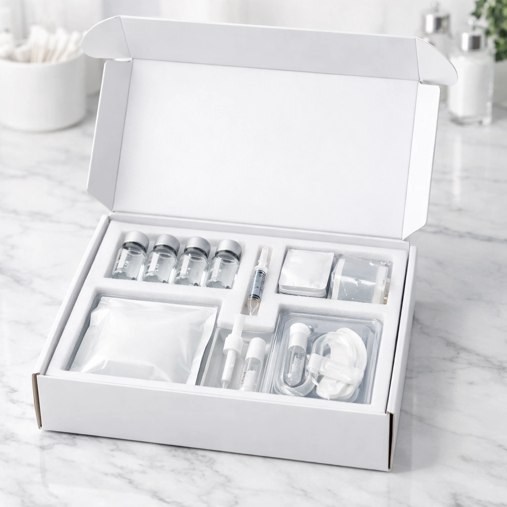 A professional medical weight loss kit with Semaglutide vials and supplies delivered directly to your home.