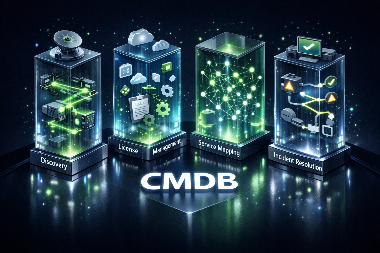 Four pillars of ServiceNow ITOM cost reduction: discovery, license optimization, service mapping, incidents