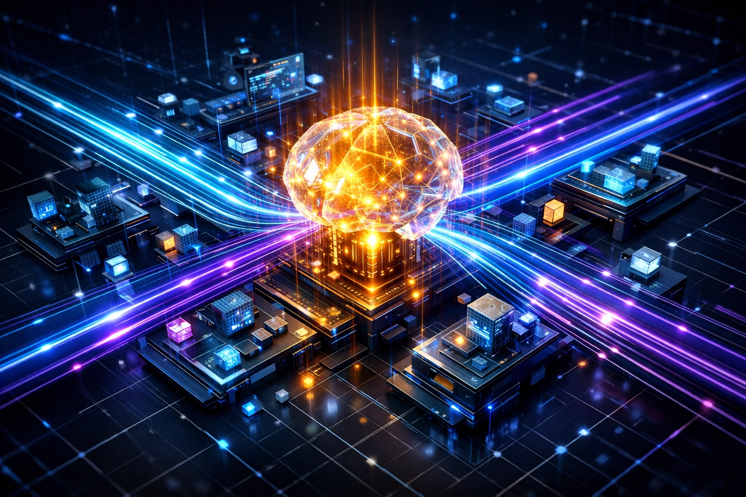 AI-powered transaction routing system finding the fastest blockchain path for low crypto payment fees.