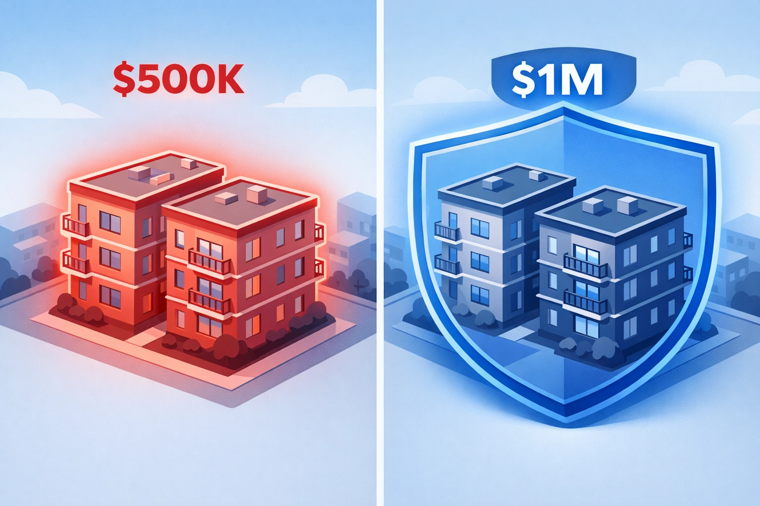 Comparison of per-building versus blanket insurance coverage for multifamily properties