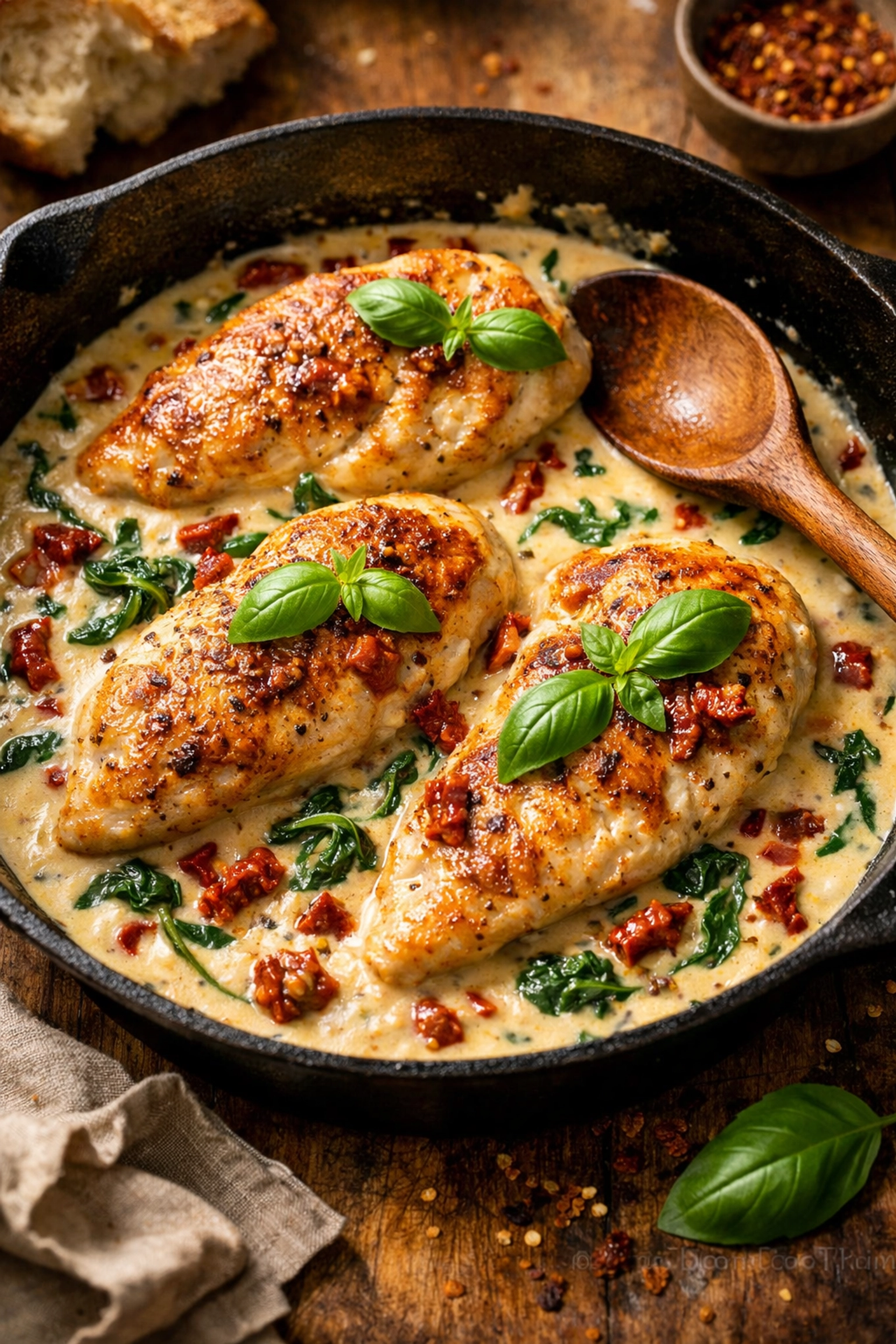 Struggling for Easy Weeknight Dinner Ideas? This 5-Ingredient Recipe Will Change Everything Creamy sun-dried tomato chicken in skillet - easy 5-ingredient weeknight dinner