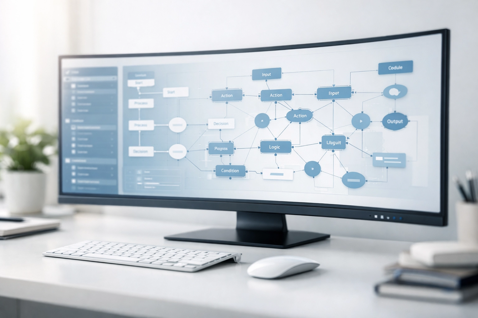 Automated workflow system displaying interconnected processes for cleaning service growth