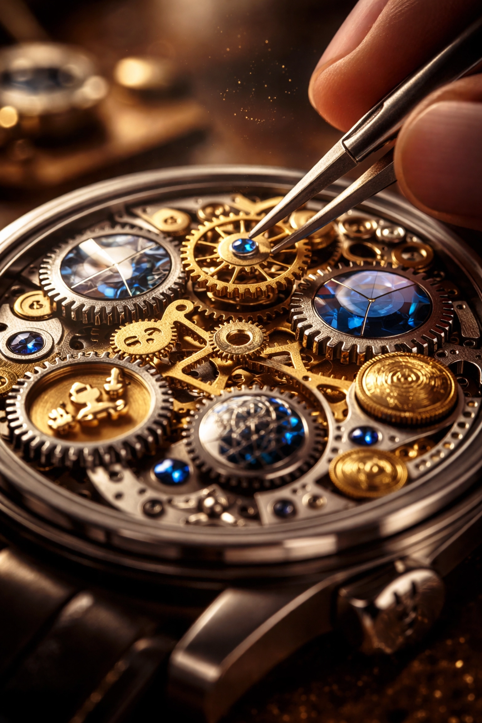 Close-up of watch gears symbolizing diversified investment strategies and precision in private equity management.
