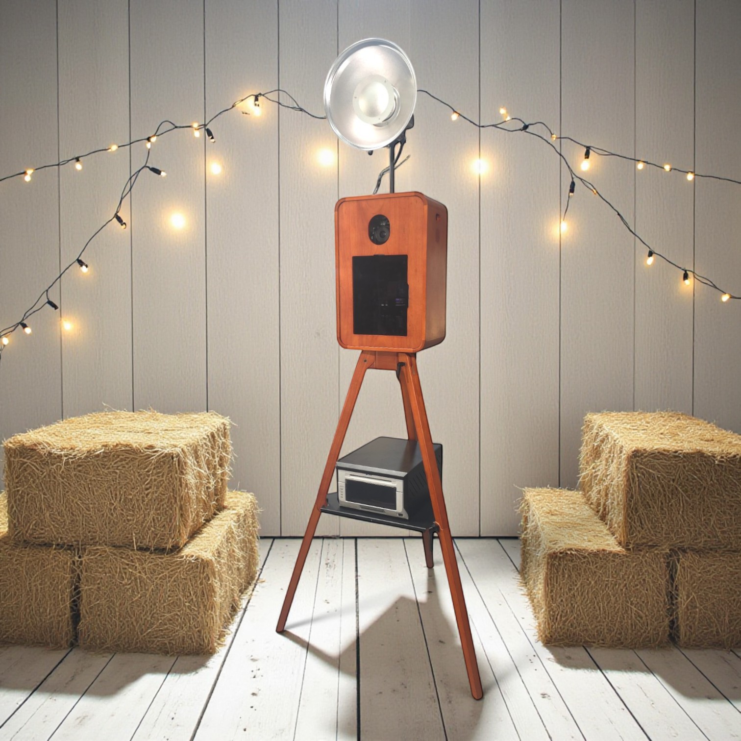 Rustic Wood-Style Photo Booth Station