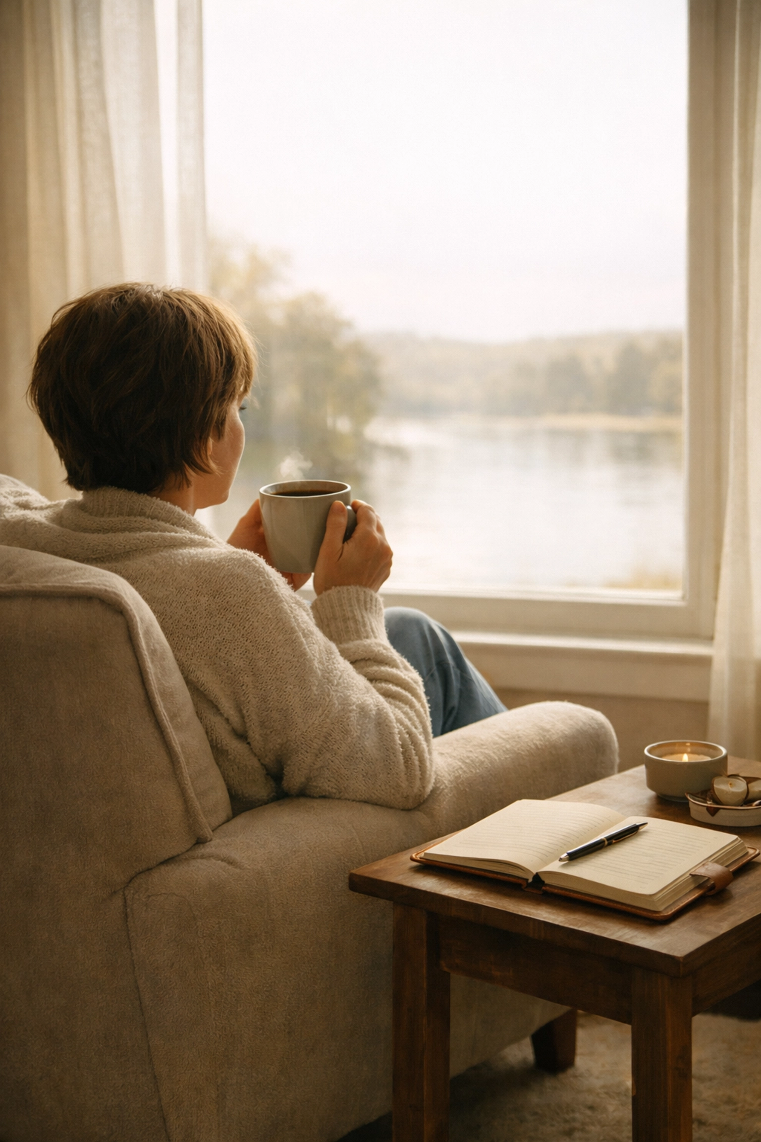 Person thoughtfully considering divorce decisions, taking time before rushing the process