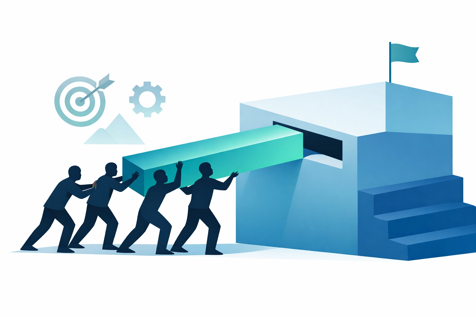 Collaborative teamwork illustration representing the foundation of a Lean Six Sigma project charter.