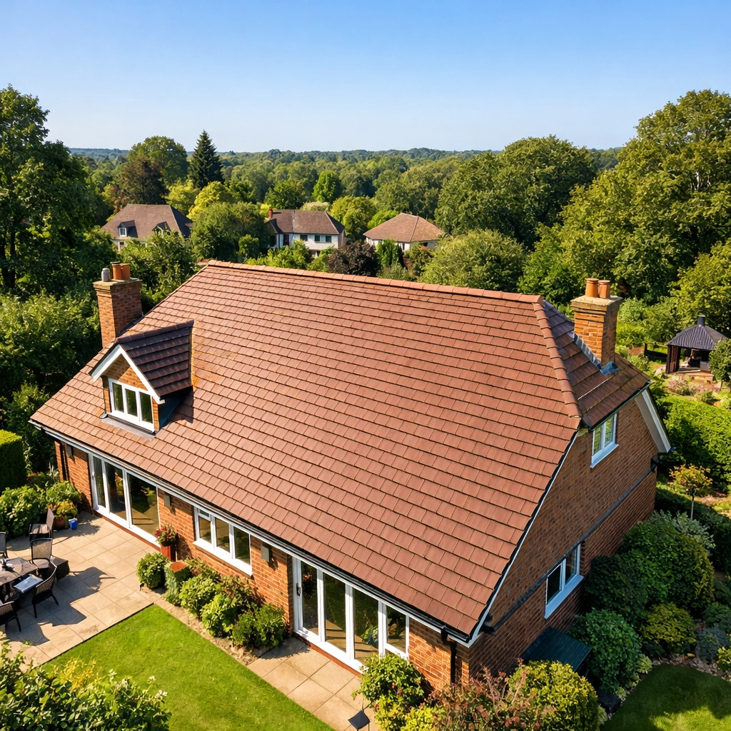 South-facing roof on a Hampshire home, perfectly suited for a professional solar panel installation.