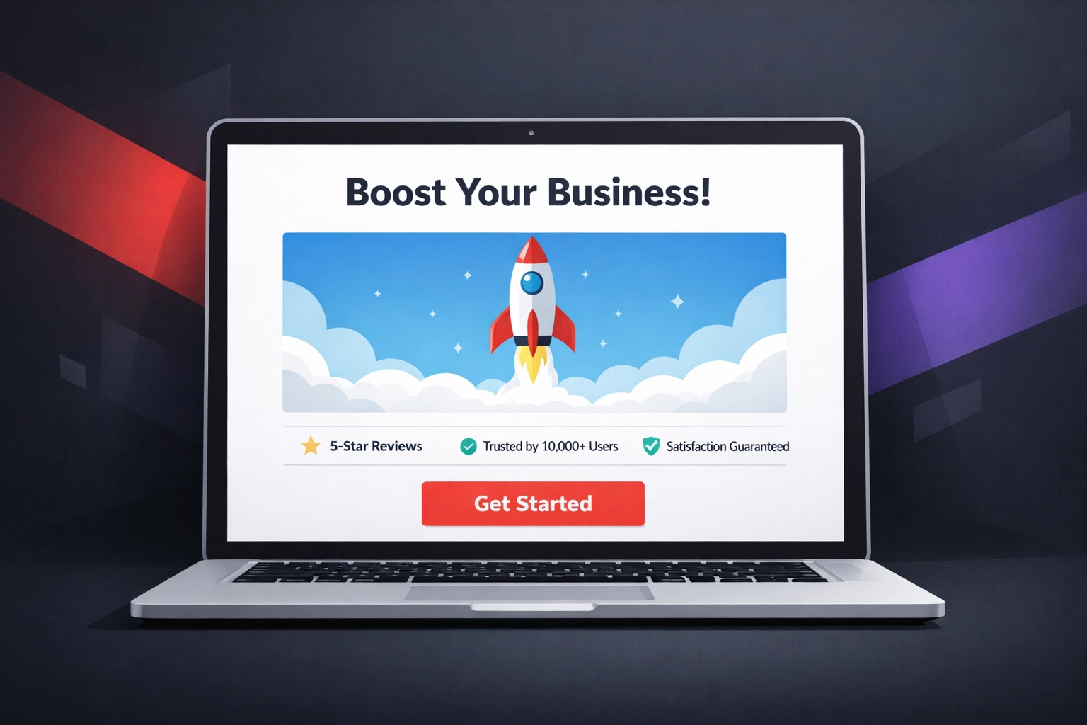 High-converting landing page design with clear headline, social proof, and prominent call-to-action