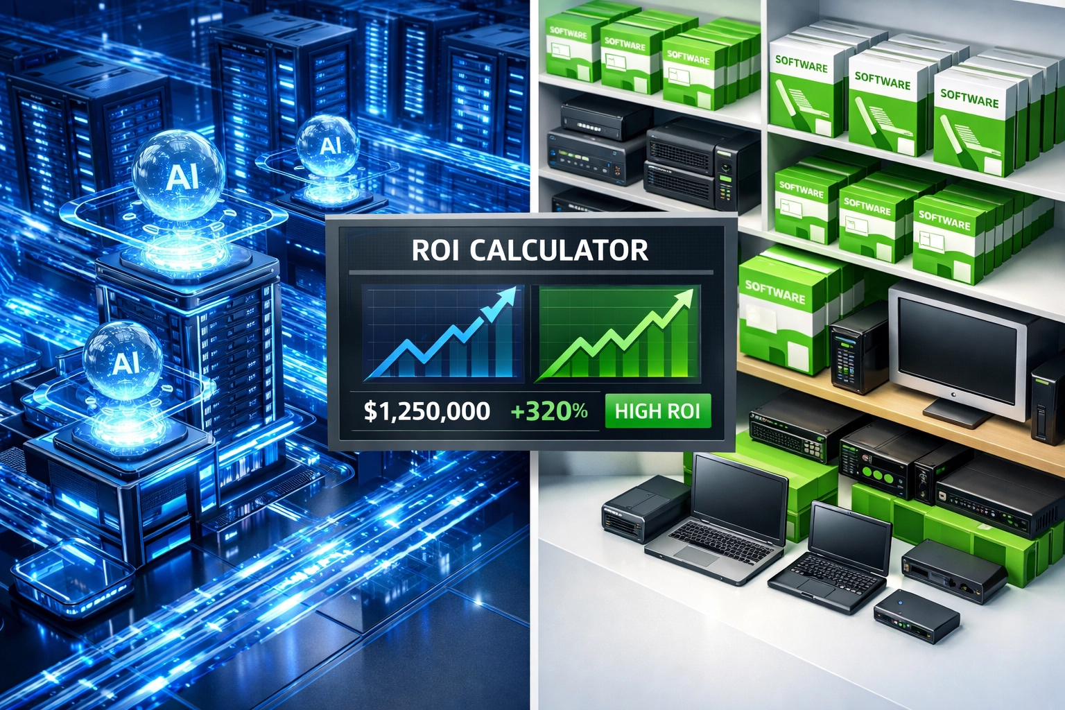 ITOM vs ITAM ROI comparison visualization with ServiceNow calculator and cost savings