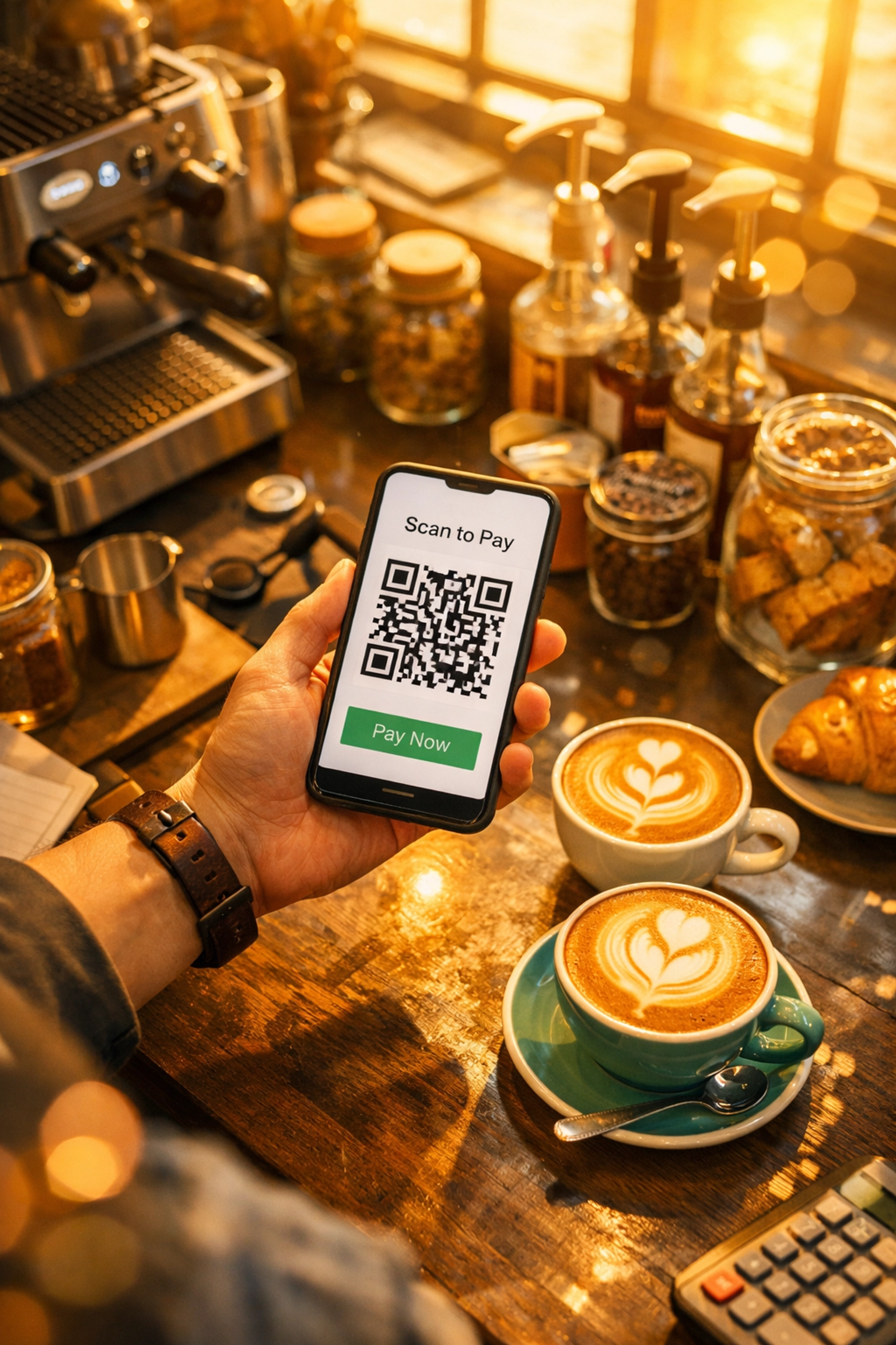 Coffee shop accepting QR code Web3 payments demonstrating real-world merchant crypto adoption