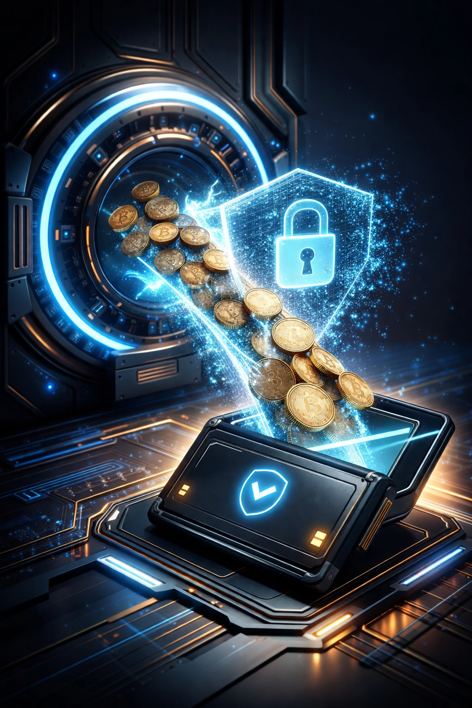 Cryptocurrency flowing directly into secure self-custody wallet for instant merchant fund control