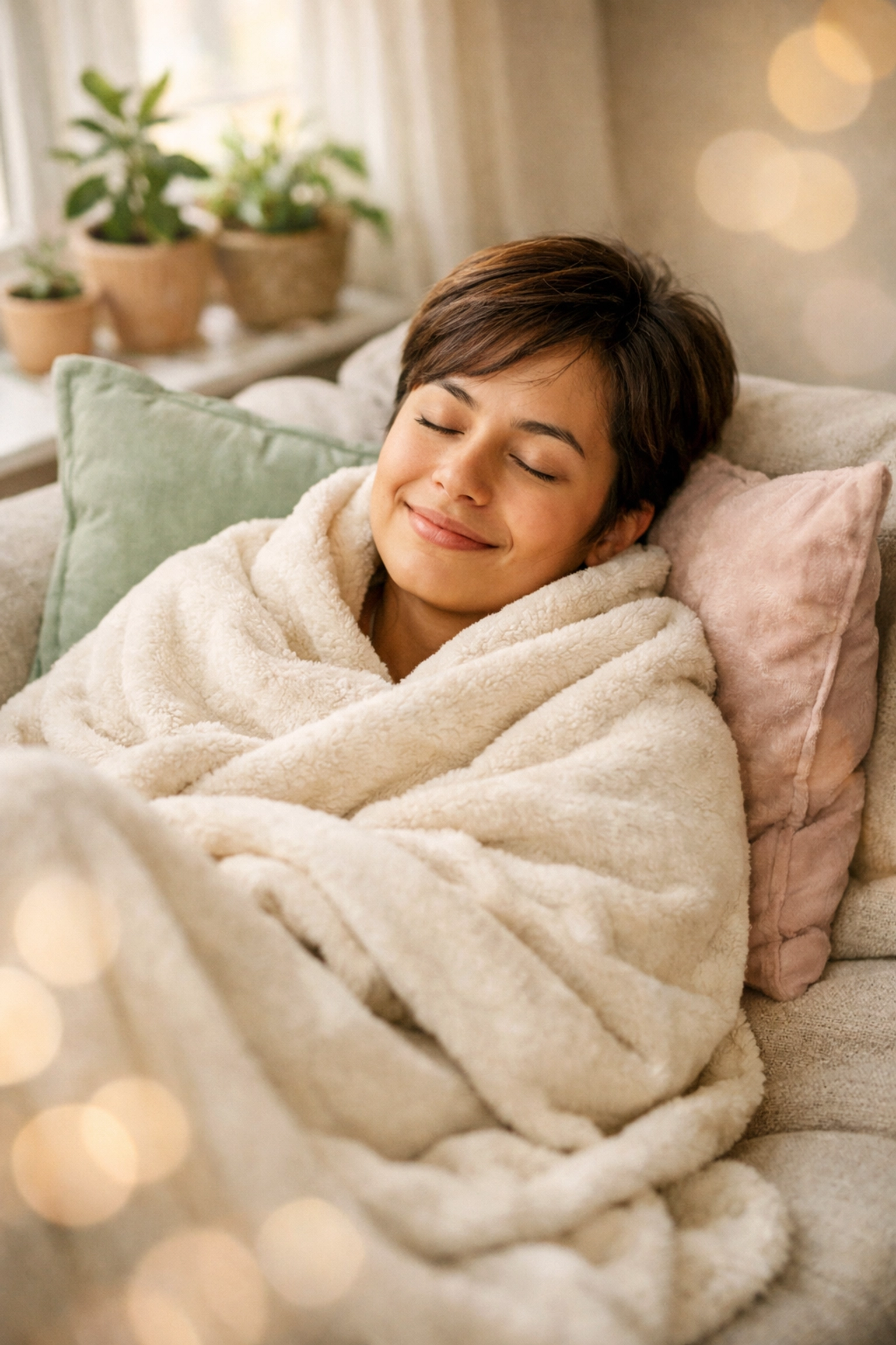 Person resting peacefully experiencing emotional safety and calm in relationships