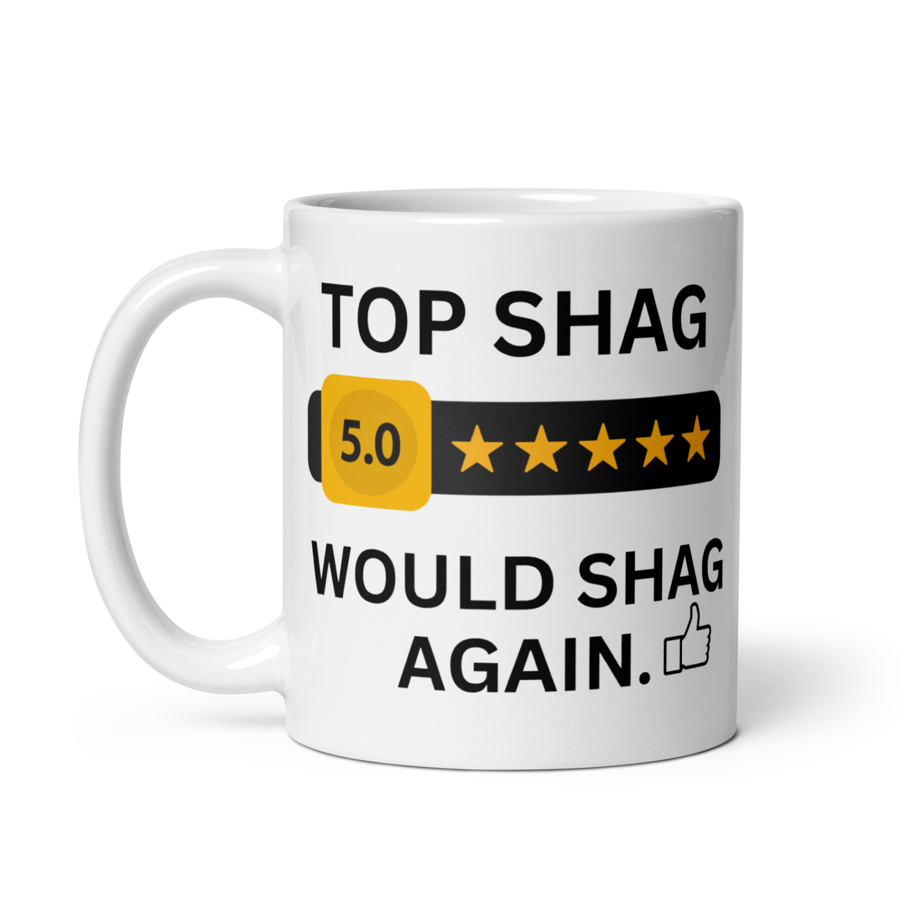 Cheeky Valentine's gift mug Top Shag 5 stars