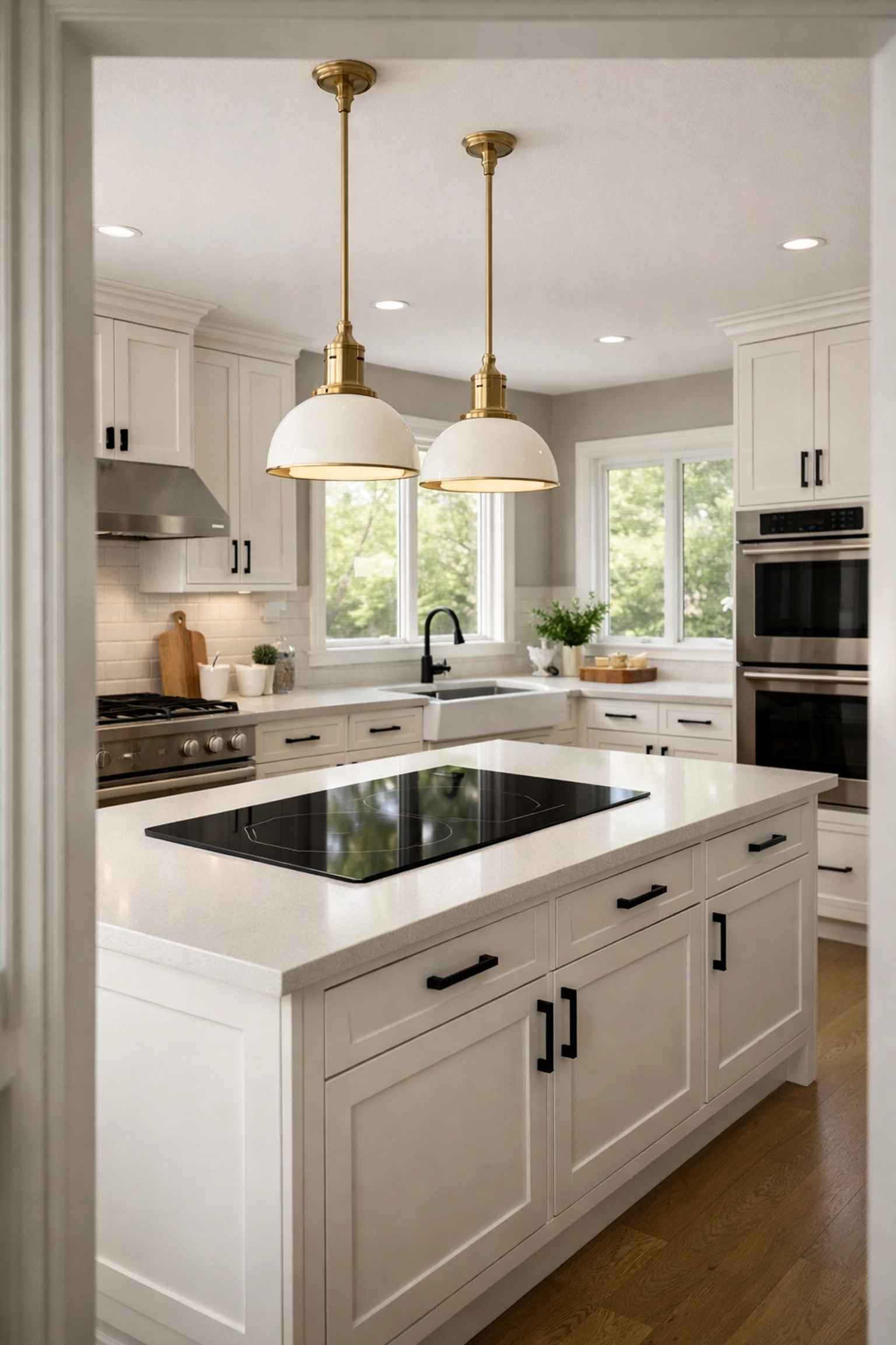 Classic shaker-style kitchen with modern hardware and timeless design