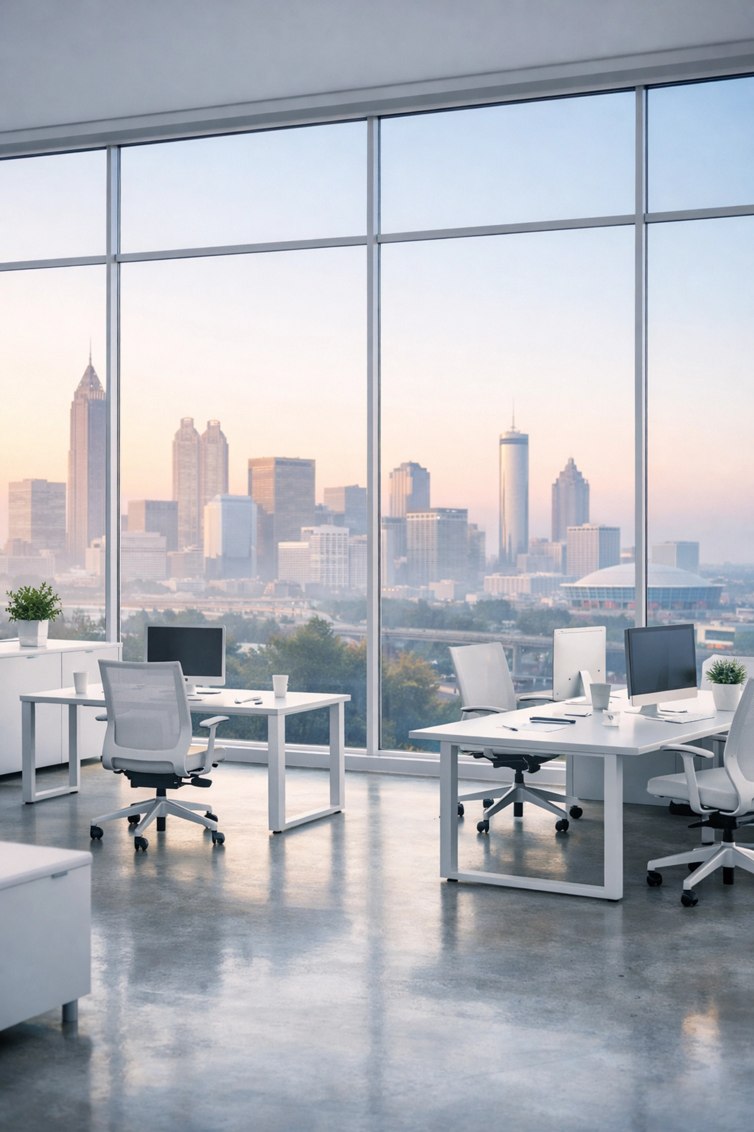 Bright open-plan office space representing the expansion and scaling of a Georgia tax service bureau.