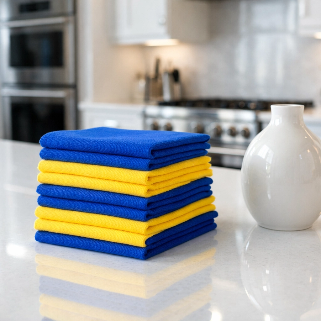 Sparkling clean kitchen with quartz countertops from a professional house cleaning in Lowell MA.