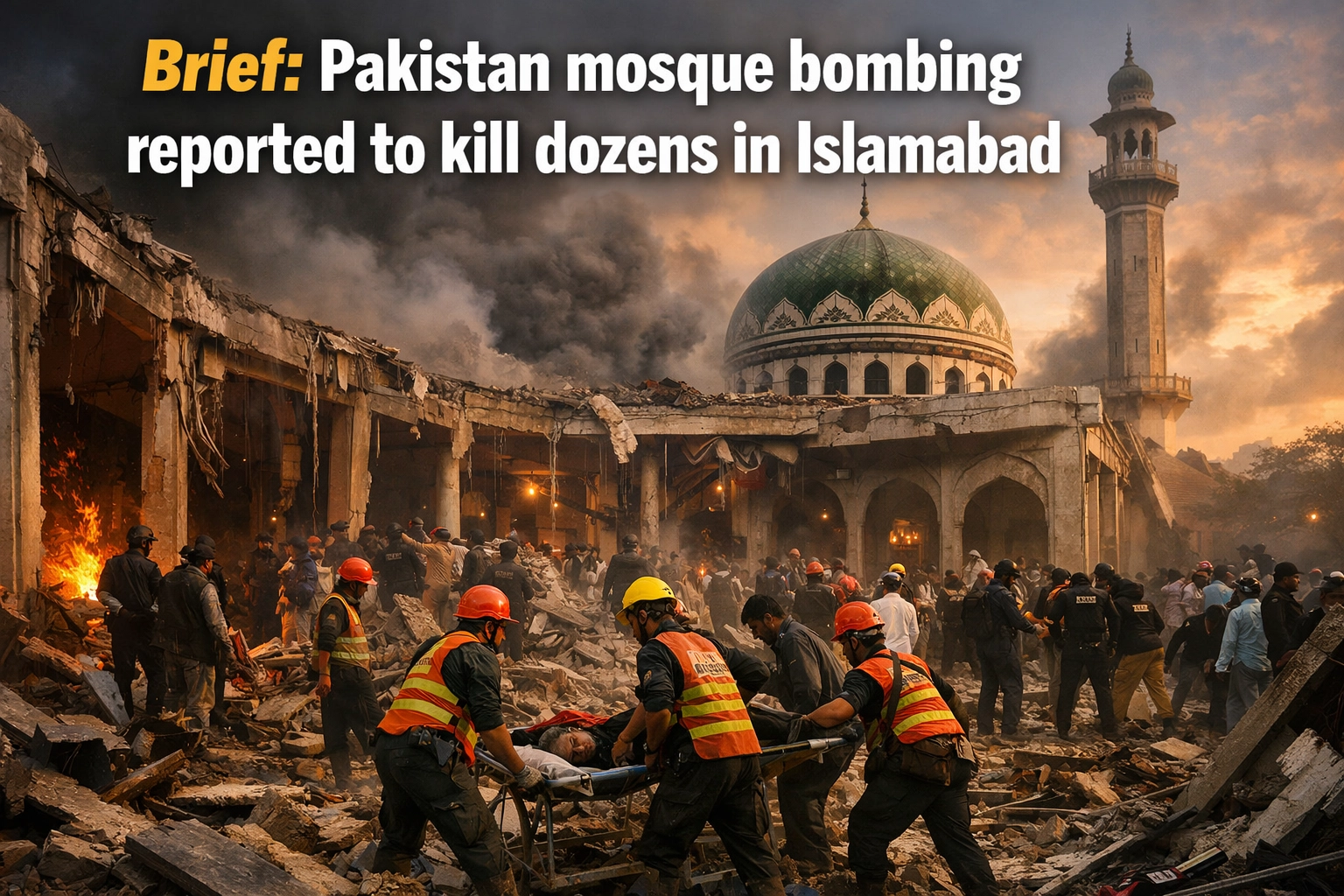 [HERO] Brief: Pakistan mosque bombing reported to kill dozens in Islamabad