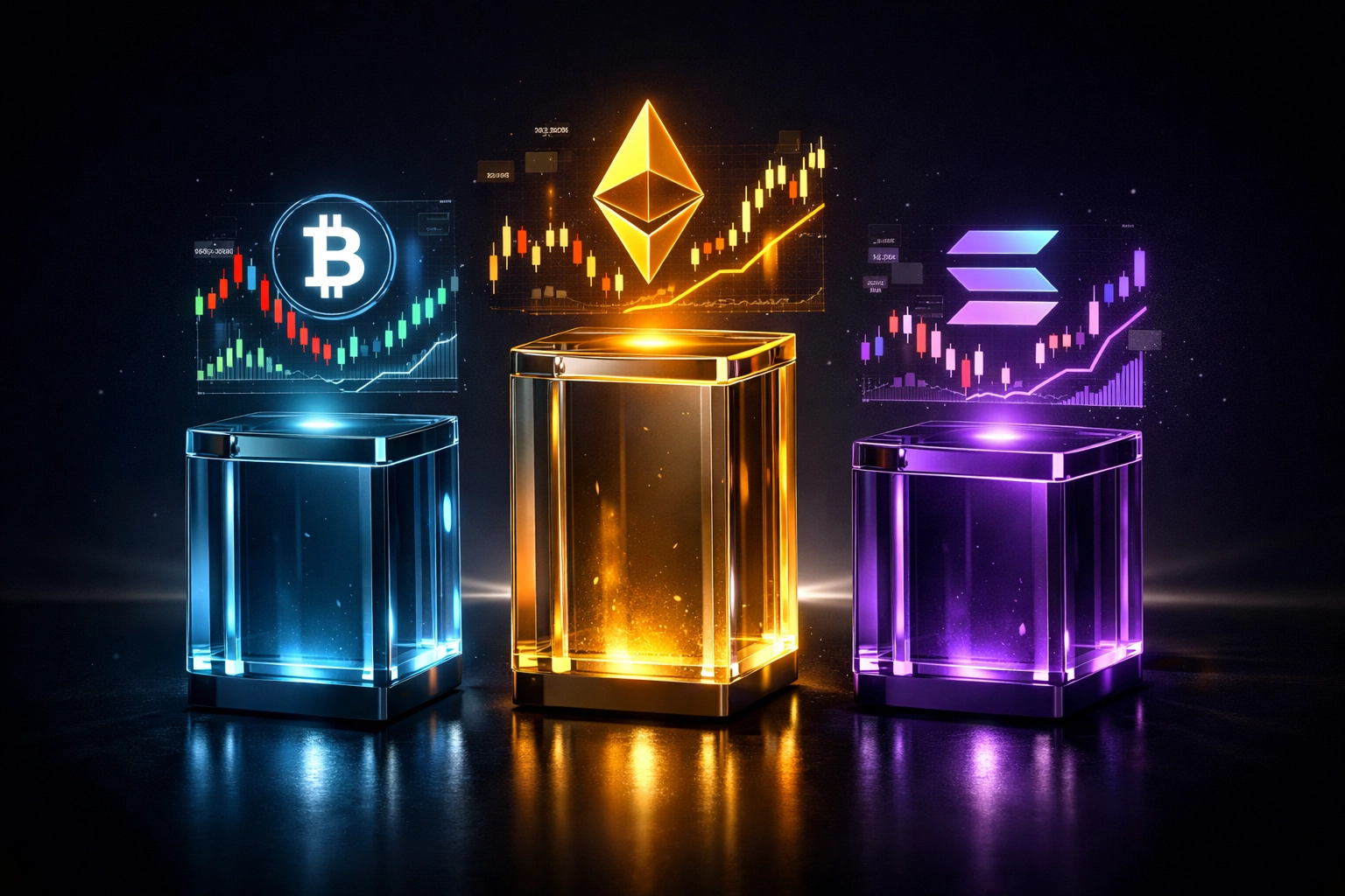 Comparison of top three crypto prop trading platforms HyroTrader BitFunded and BrightFunded