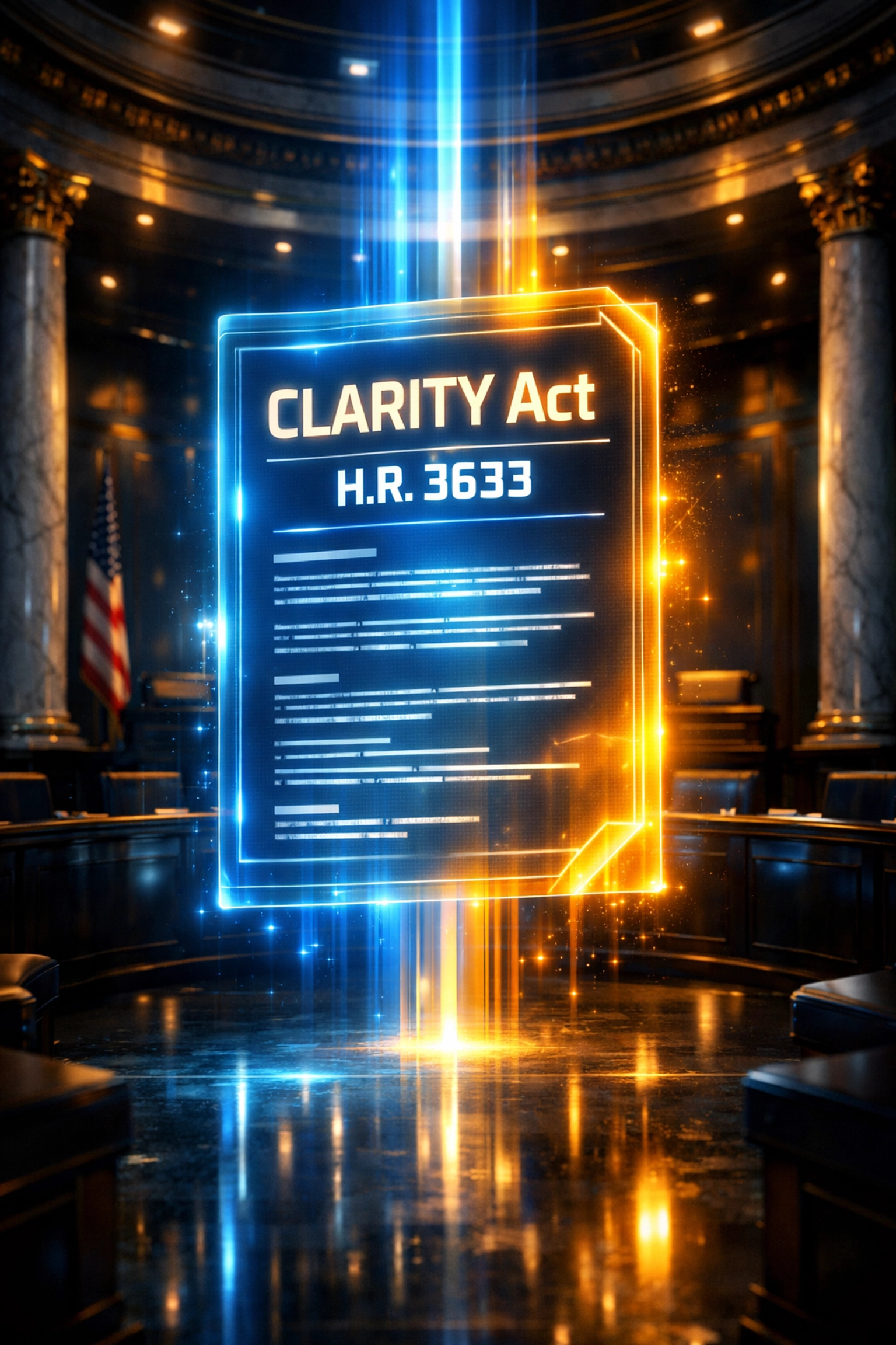 CLARITY Act H.R. 3633 regulatory framework document representing crypto payment clarity for merchants