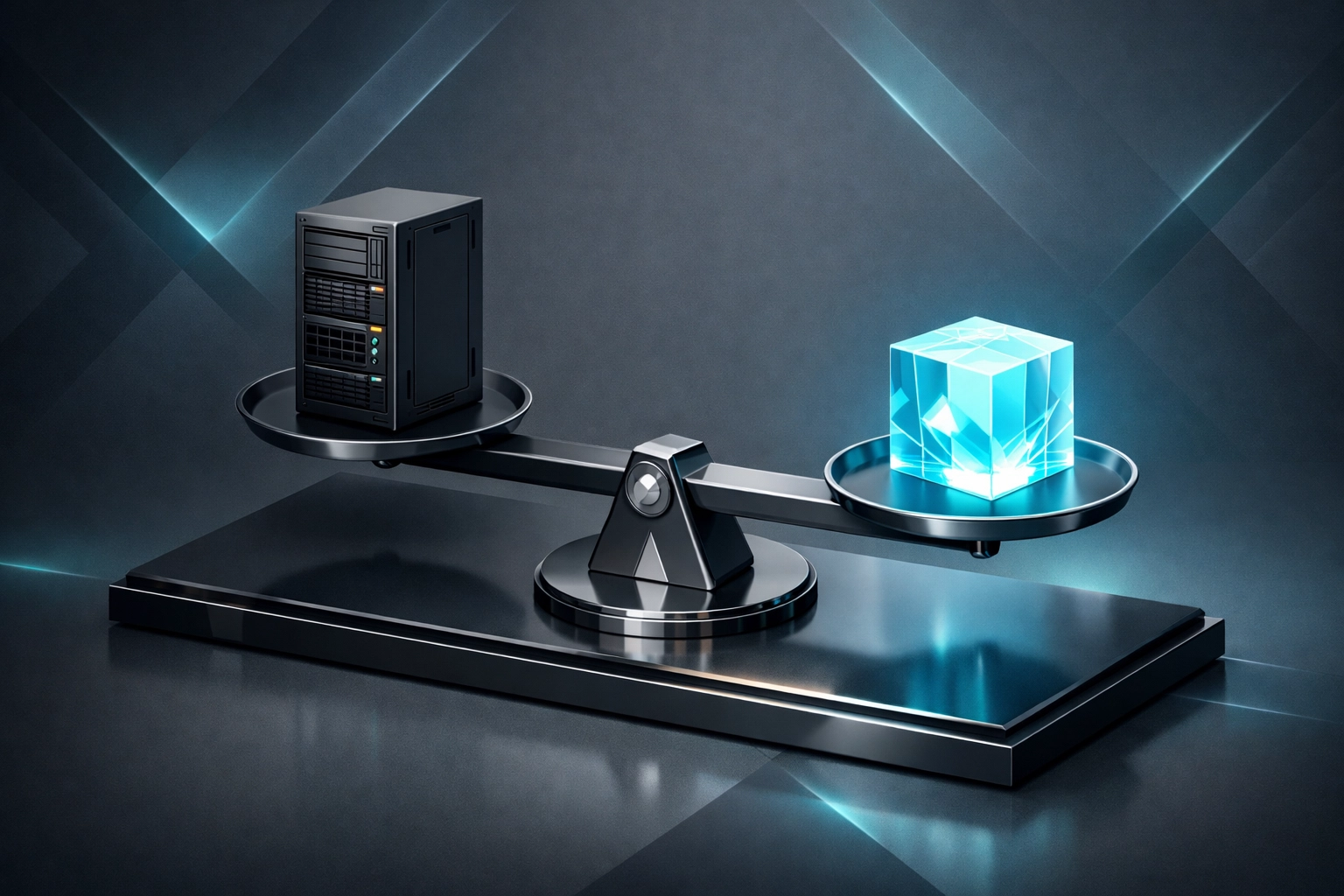 A scale comparing high fixed in-house IT costs with flexible managed IT services for SMB growth.