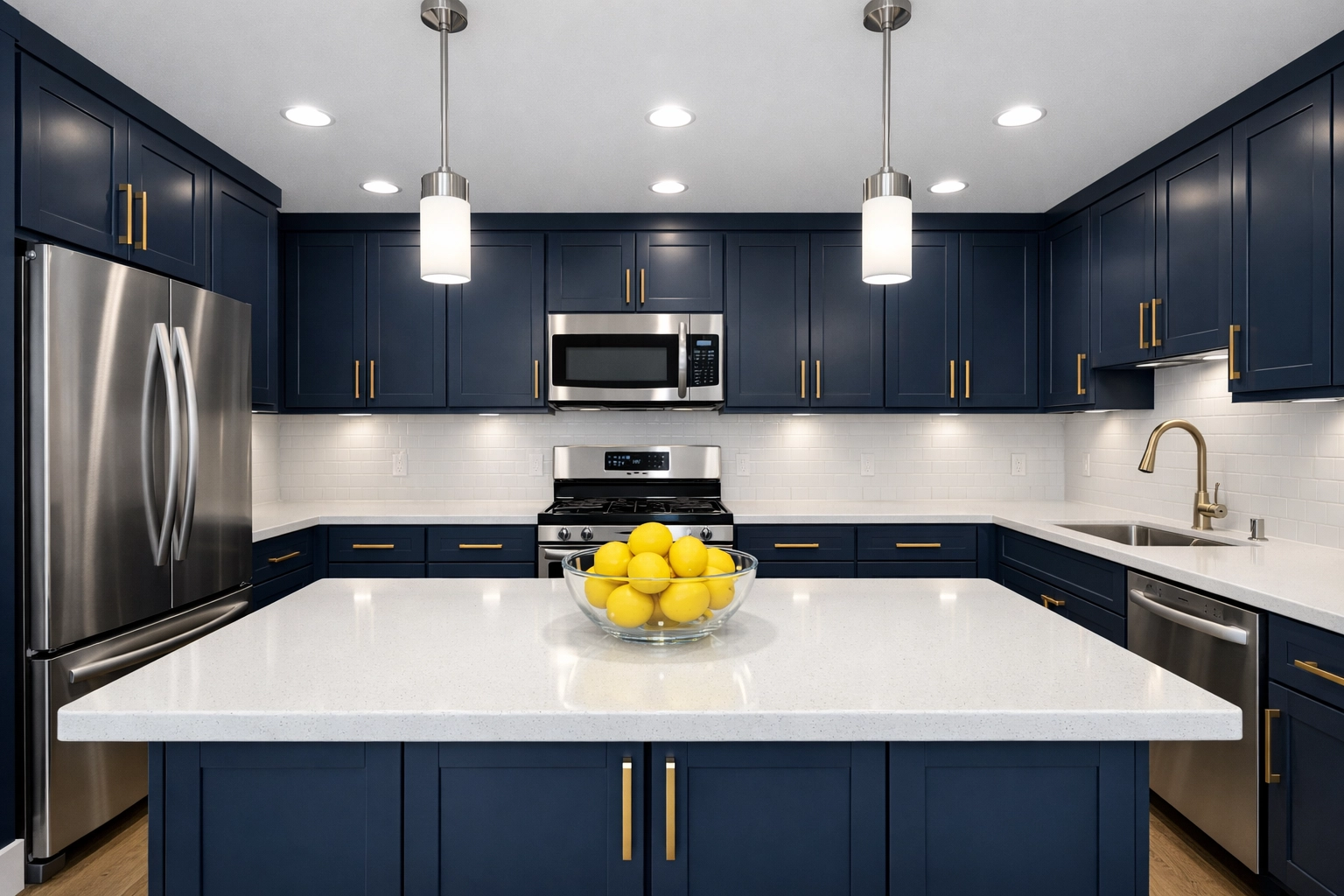 A spotless luxury kitchen ready for new tenants after professional move-out house cleaning Lowell MA.