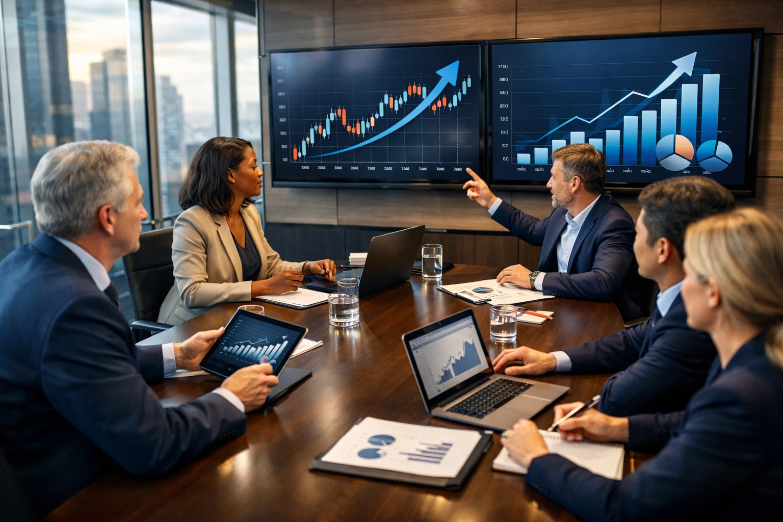 Can VIP Super Bowl Hospitality Really Generate 500% Marketing ROI? Fortune 500 Data Reveals the Truth Fortune 500 executives analyzing ROI metrics and business data in boardroom