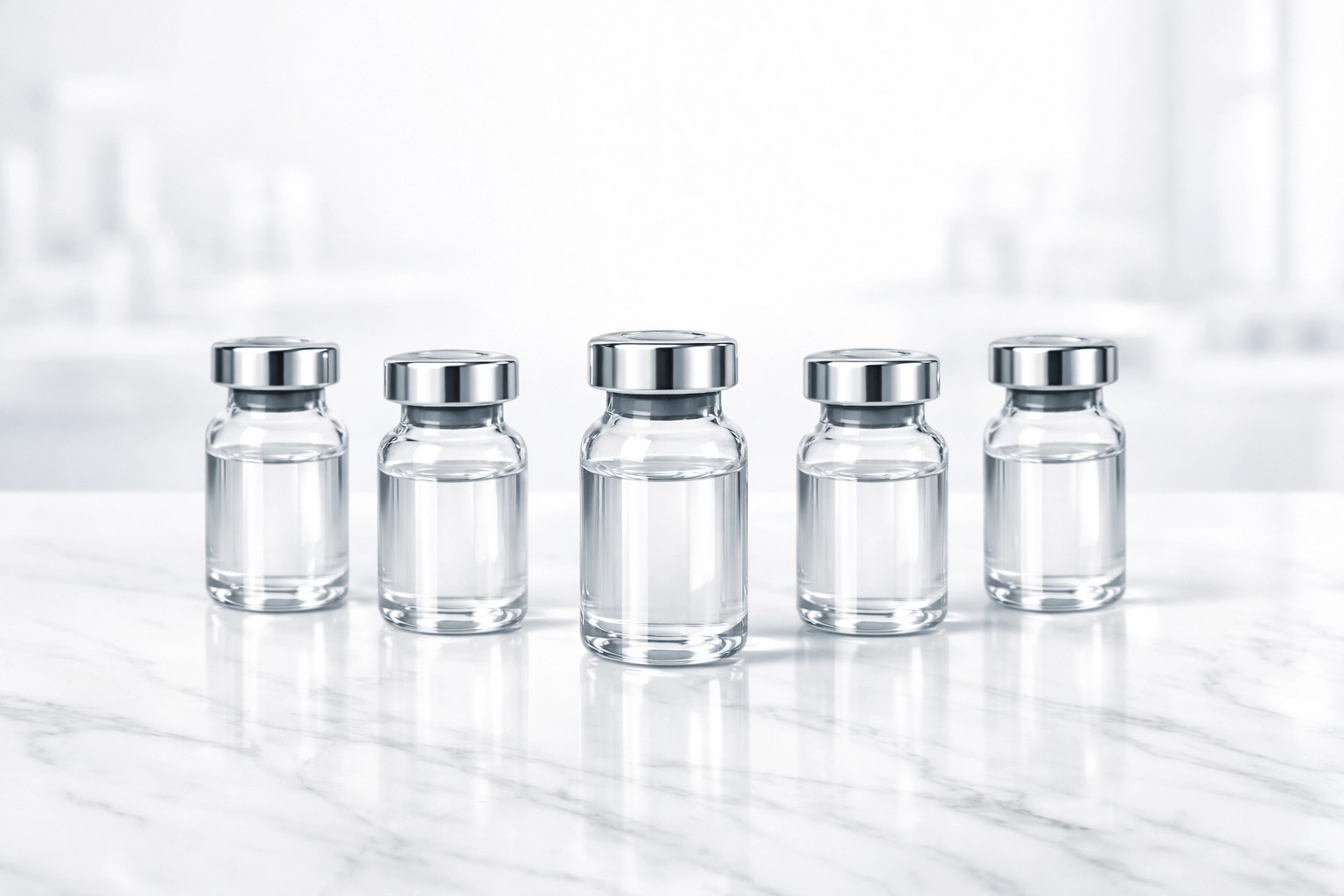 Premium medical vials representing high-purity research peptides for elite metabolic health protocols.