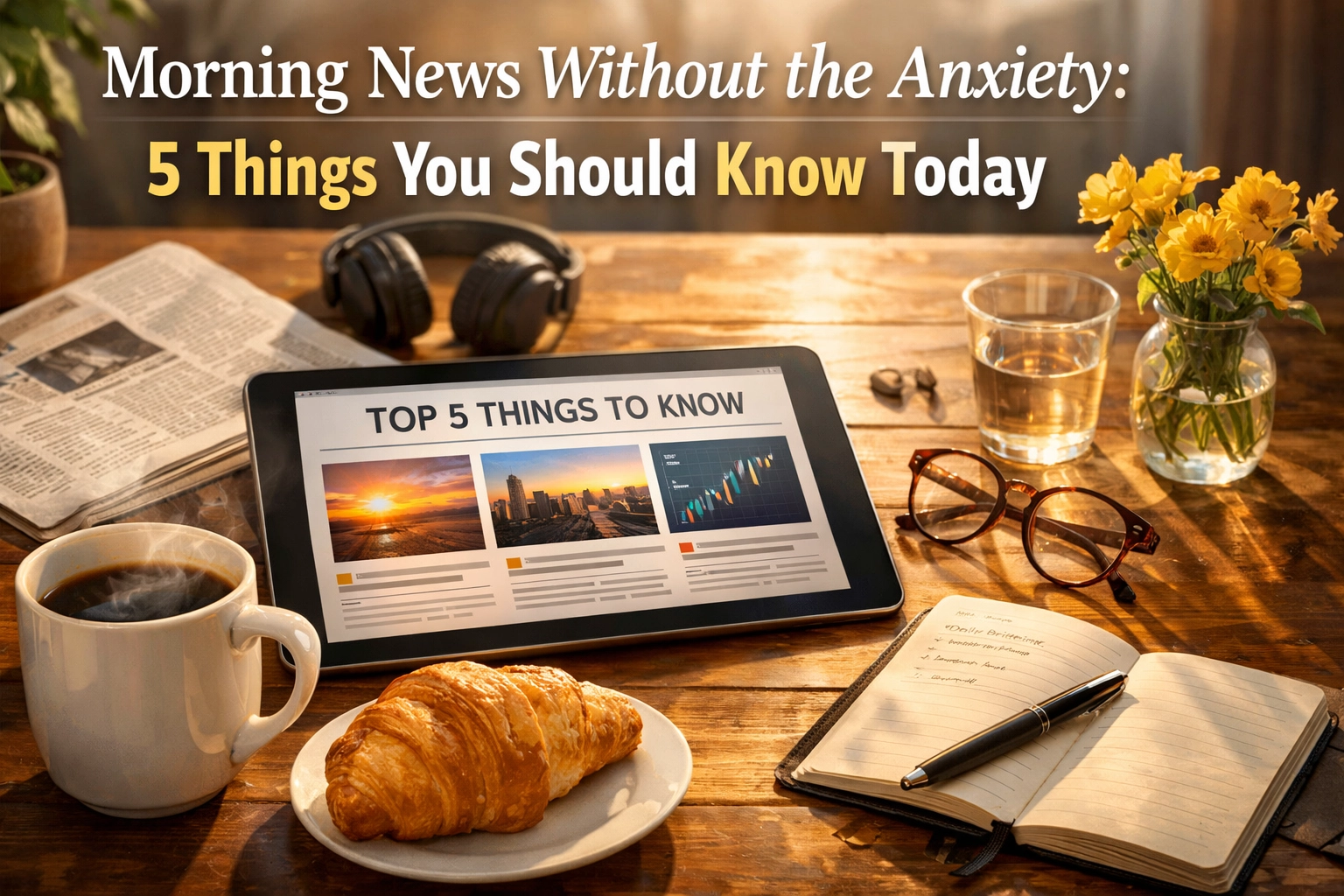 [HERO] Morning News Without the Anxiety: 5 Things You Should Know Today