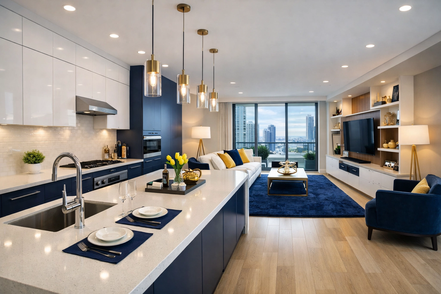 Spotless open-concept interior highlighting high-quality apartment cleaning services in Leominster MA.