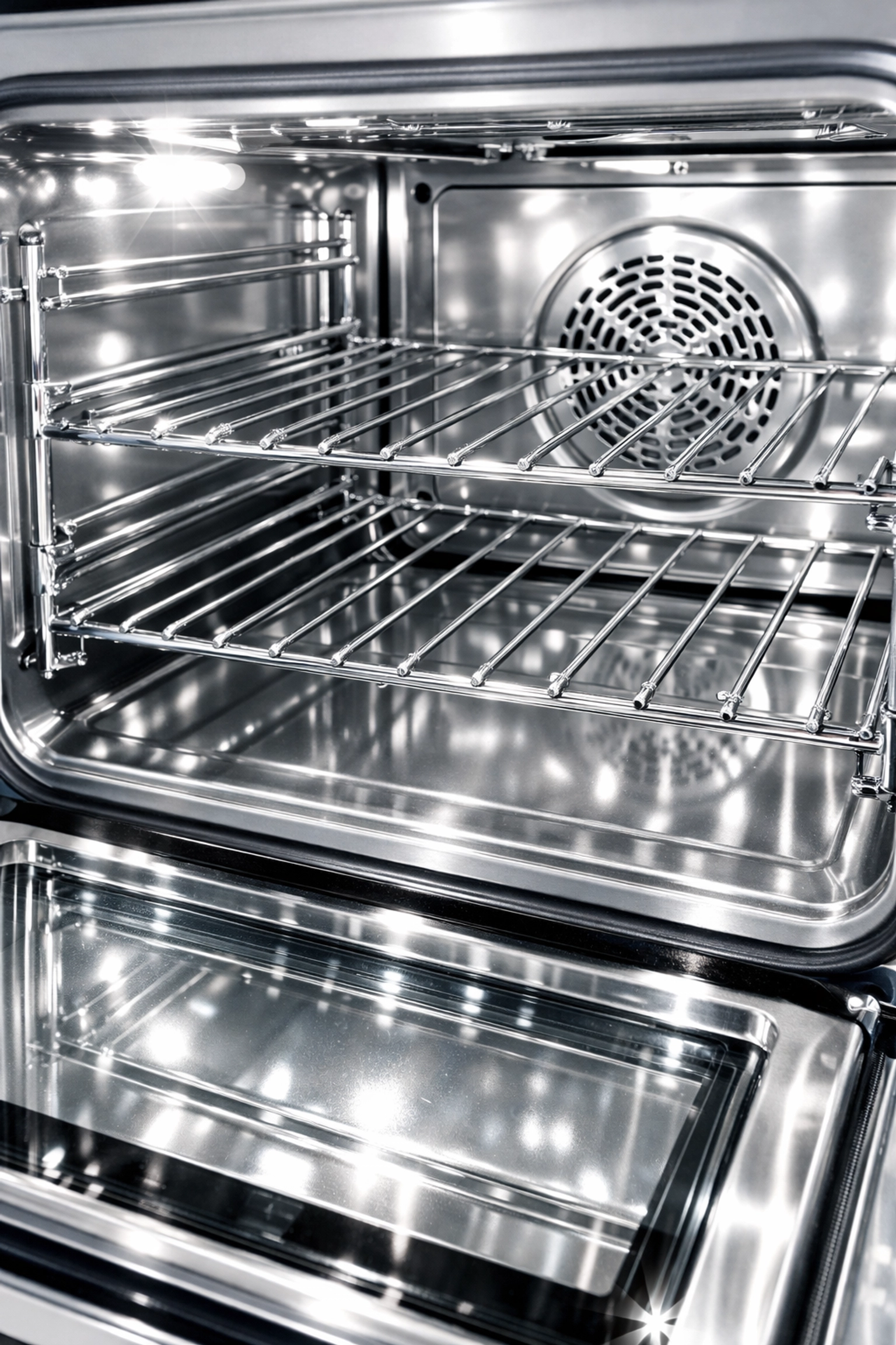 Sparkling clean oven interior after professional end of tenancy deep cleaning