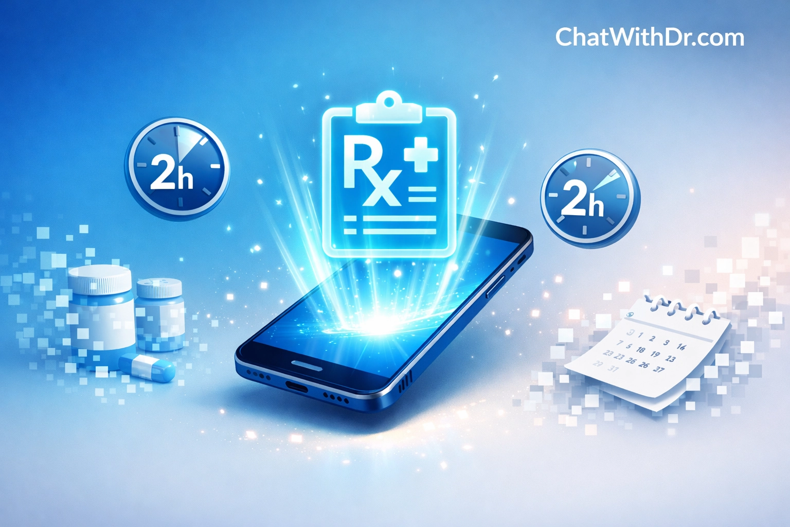 Fast online prescription refills in 2 hours via smartphone telehealth service