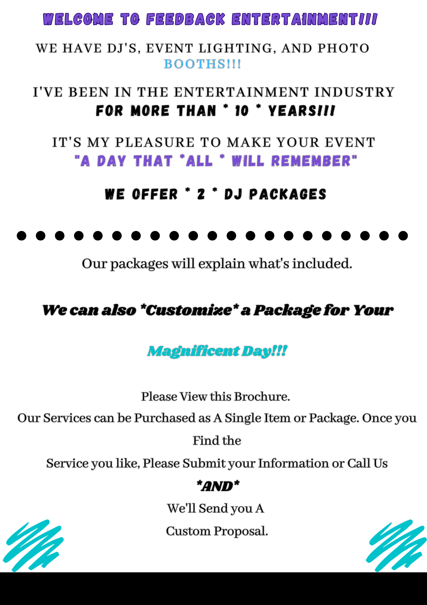 Feedback Entertainment Flyer