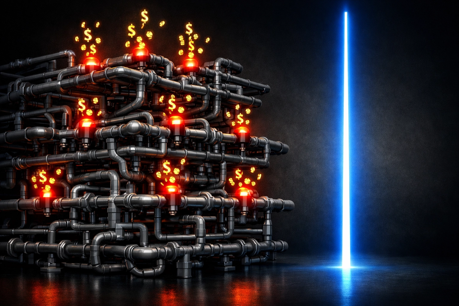 Traditional payment rails complexity versus LareBlocks direct payment infrastructure comparison