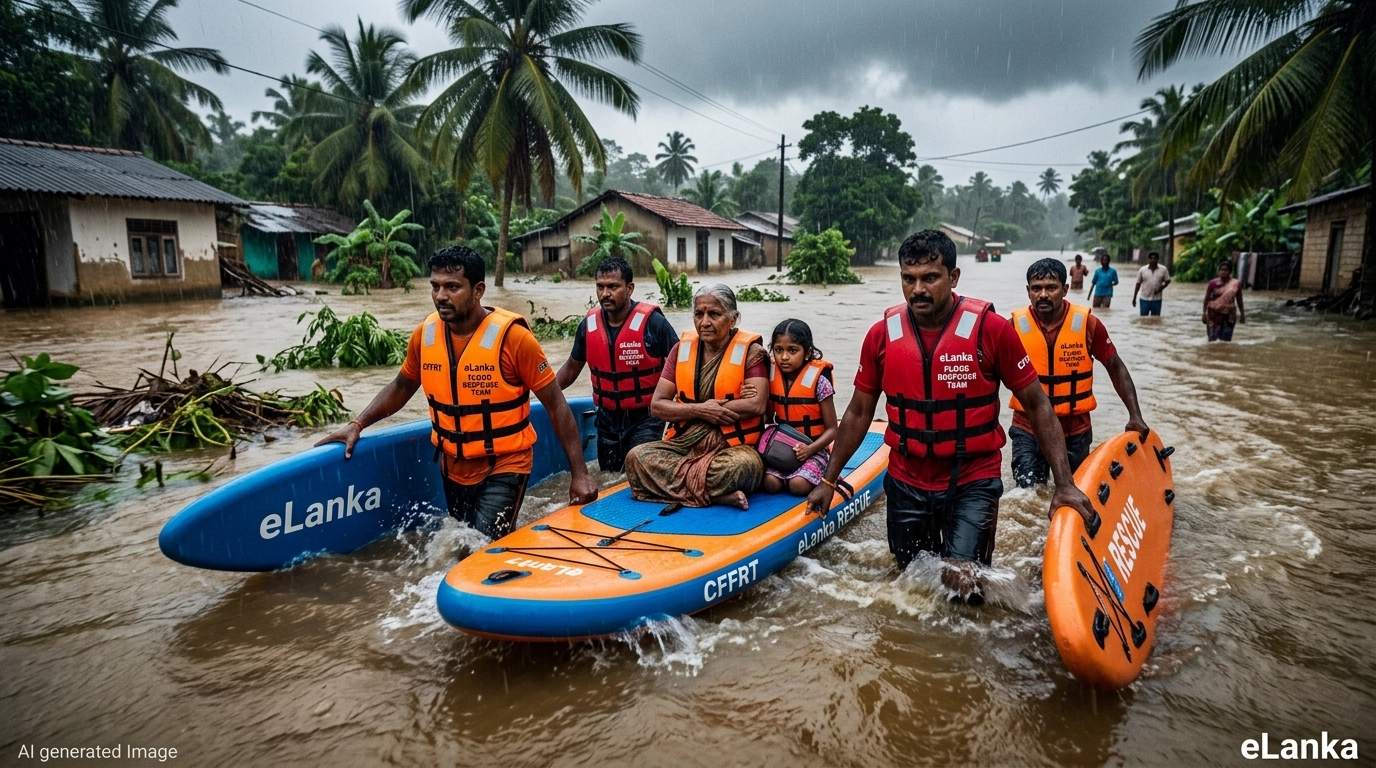 Sri Lankan lifesavers training with new equipment in a rural setting